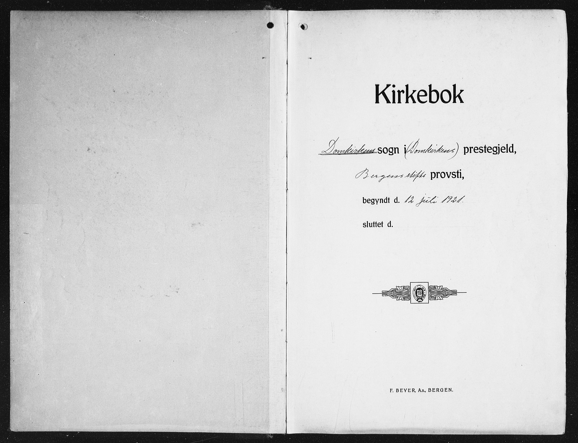 Domkirken sokneprestembete, AV/SAB-A-74801/H/Haa/L0039: Parish register (official) no. D 6, 1921-1937