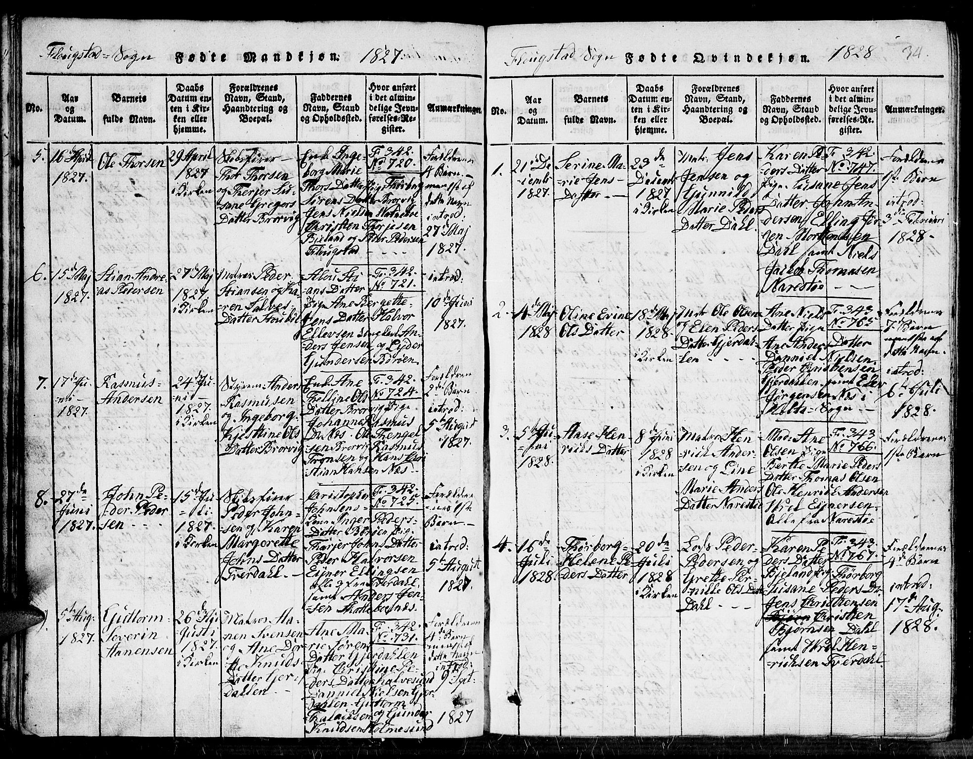 Dypvåg sokneprestkontor, AV/SAK-1111-0007/F/Fb/Fbb/L0001: Parish register (copy) no. B 1, 1816-1850, p. 34