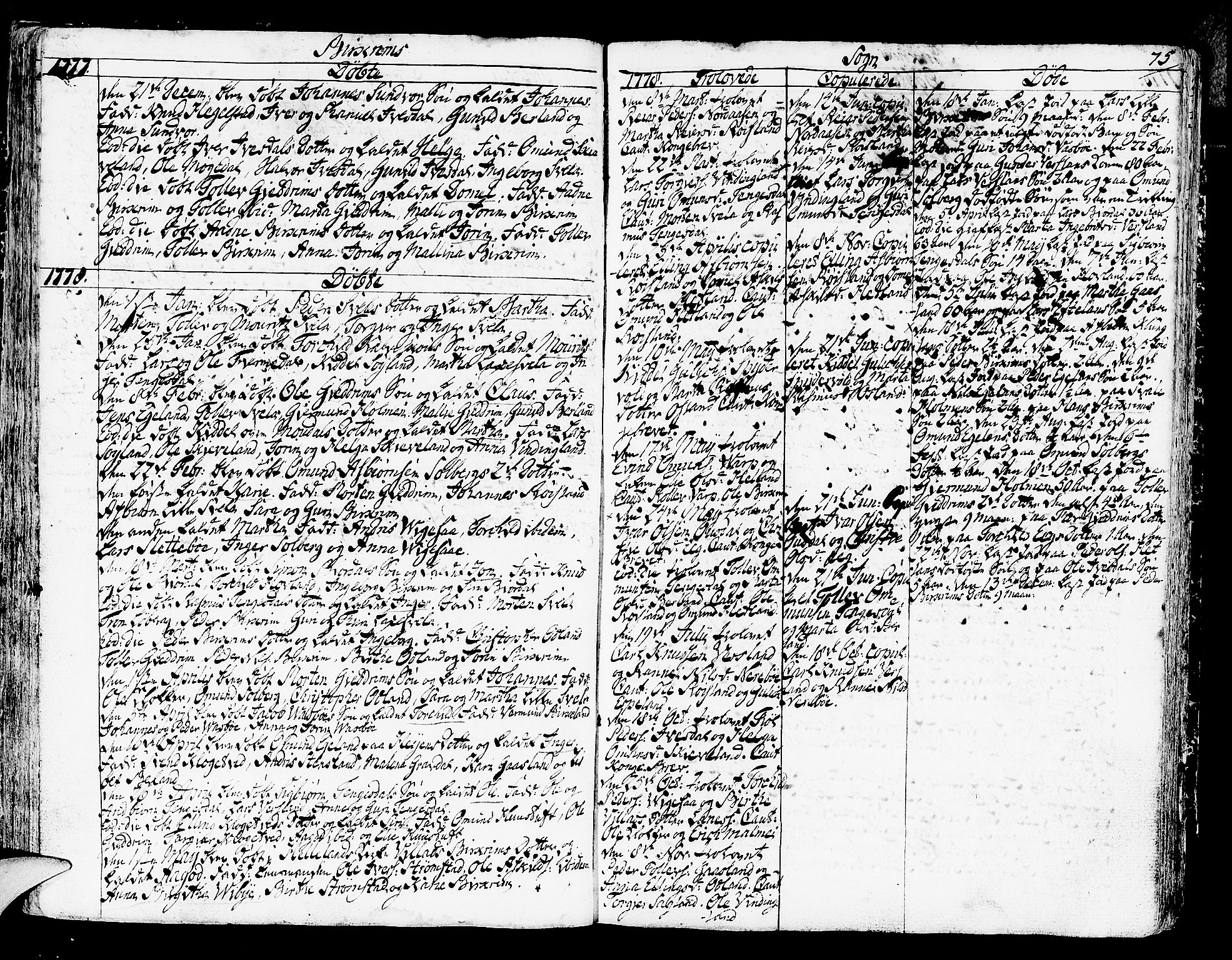 Helleland sokneprestkontor, AV/SAST-A-101810: Parish register (official) no. A 2 /2, 1762-1791, p. 75