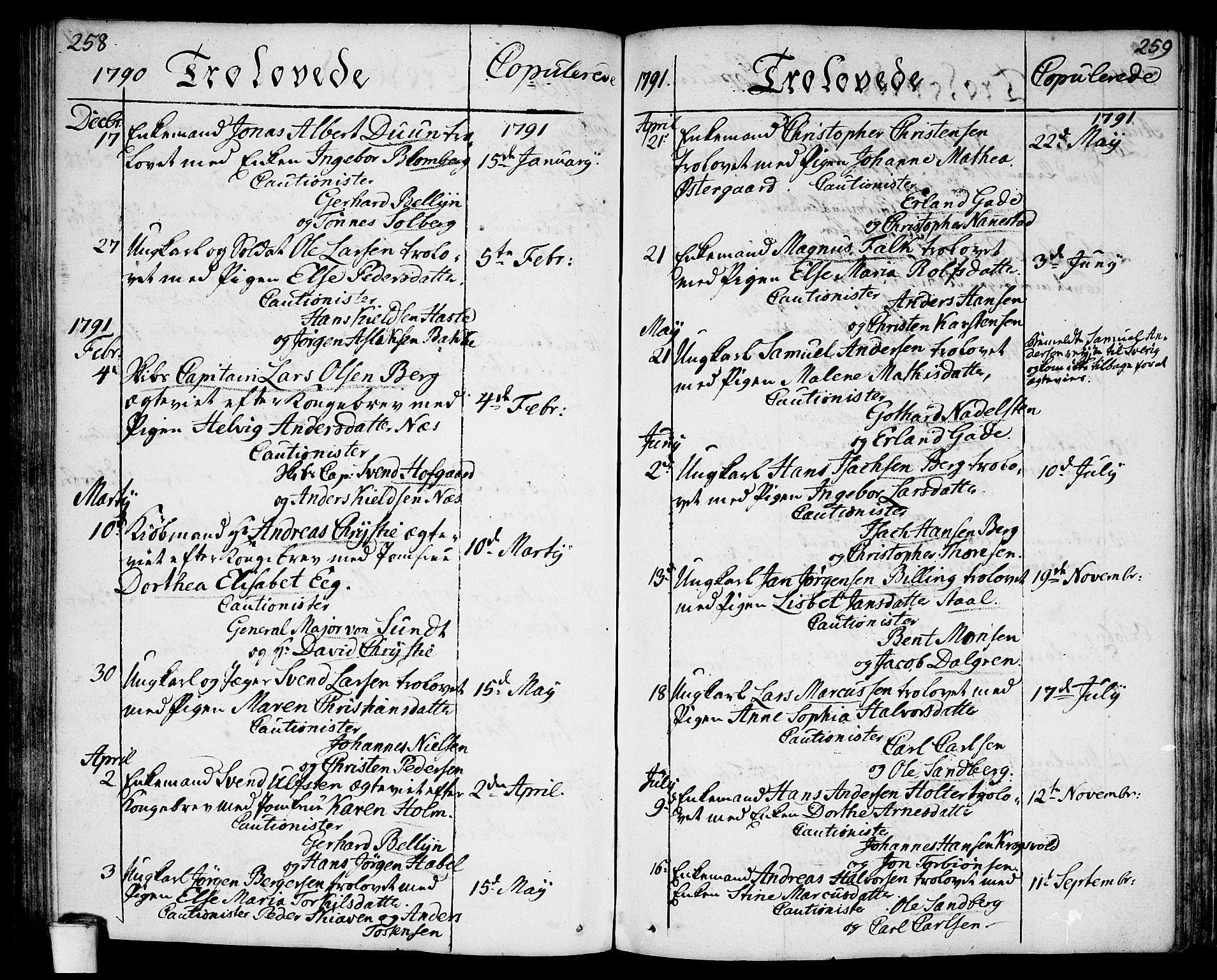 Moss prestekontor Kirkebøker, SAO/A-2003/F/Fa/L0004: Parish register (official) no. I 4, 1784-1808, p. 258-259