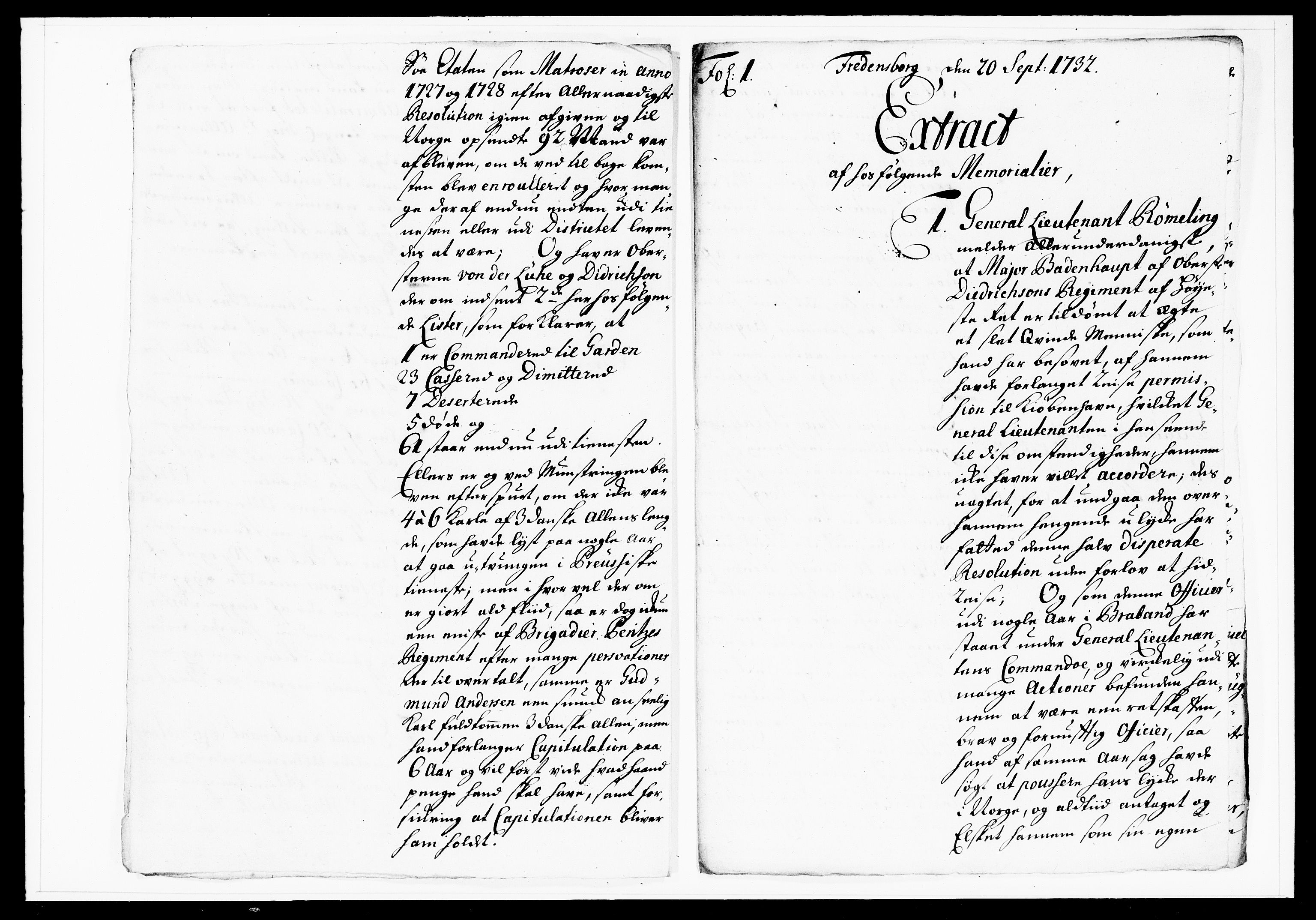 Krigskollegiet, Krigskancelliet, DRA/A-0006/-/1103-1107: Refererede sager, 1732, p. 251