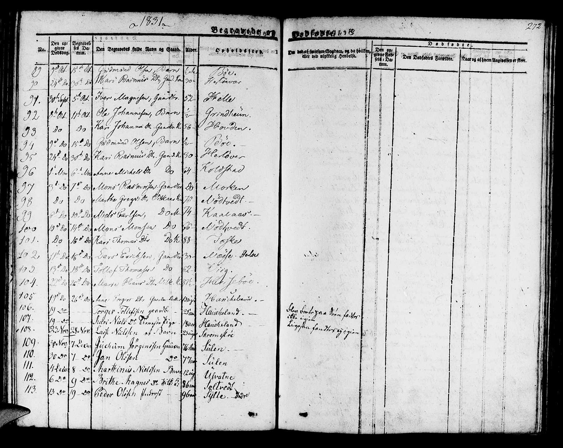 Manger sokneprestembete, SAB/A-76801/H/Haa: Parish register (official) no. A 4, 1824-1838, p. 272