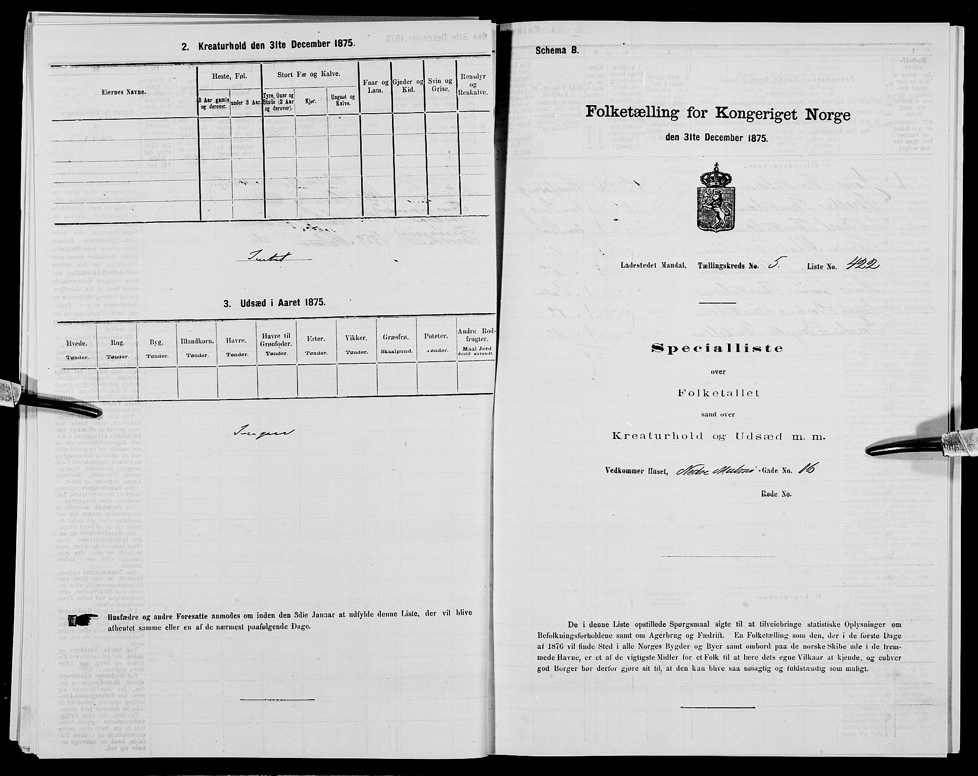 SAK, 1875 census for 1002B Mandal/Mandal, 1875, p. 886