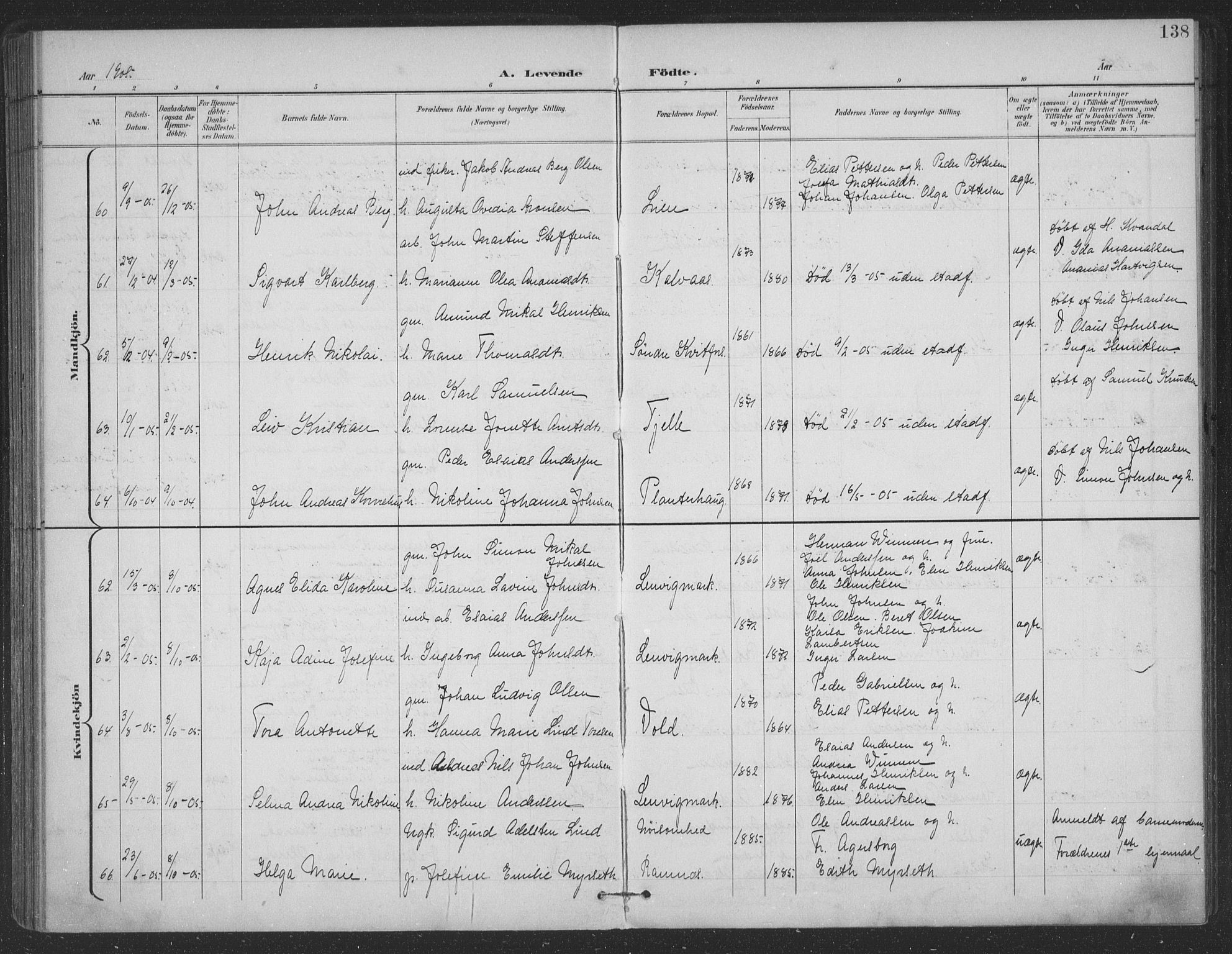 Ministerialprotokoller, klokkerbøker og fødselsregistre - Nordland, AV/SAT-A-1459/863/L0899: Parish register (official) no. 863A11, 1897-1906, p. 138