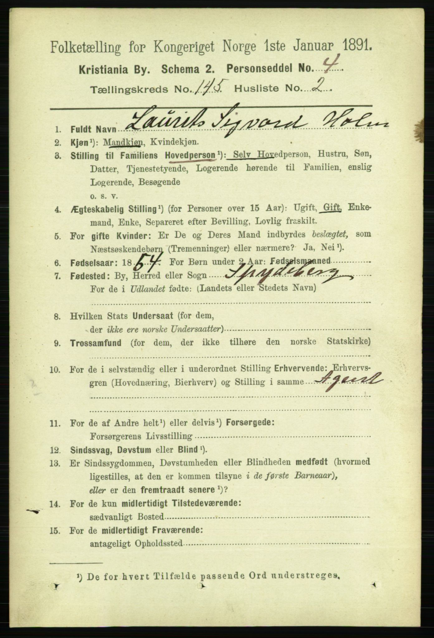 RA, 1891 census for 0301 Kristiania, 1891, p. 79389
