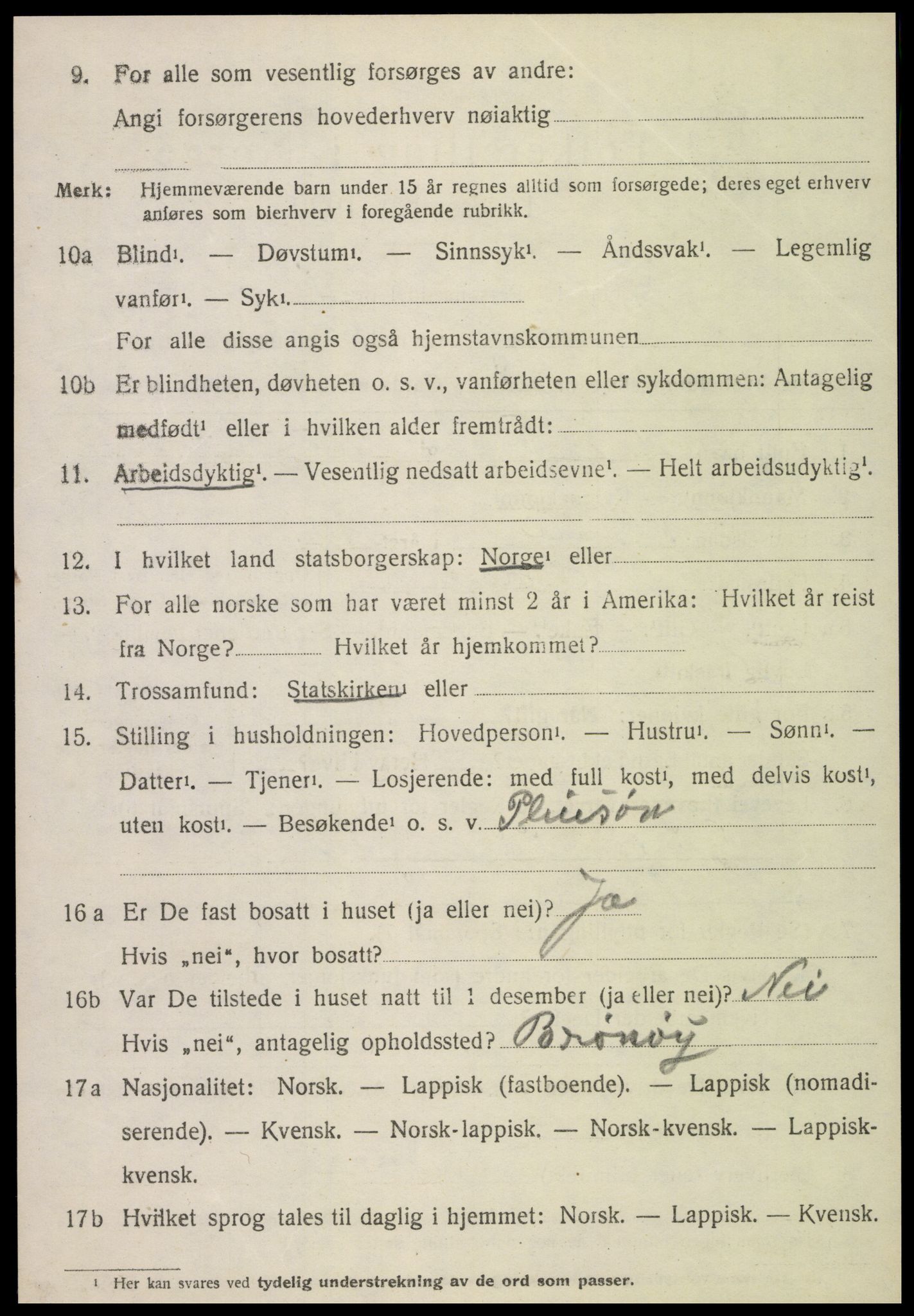 SAT, 1920 census for Gravvik, 1920, p. 731