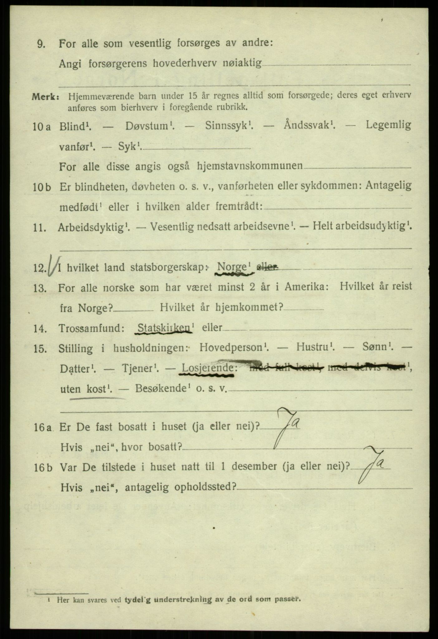 SAB, 1920 census for Bergen, 1920, p. 74325