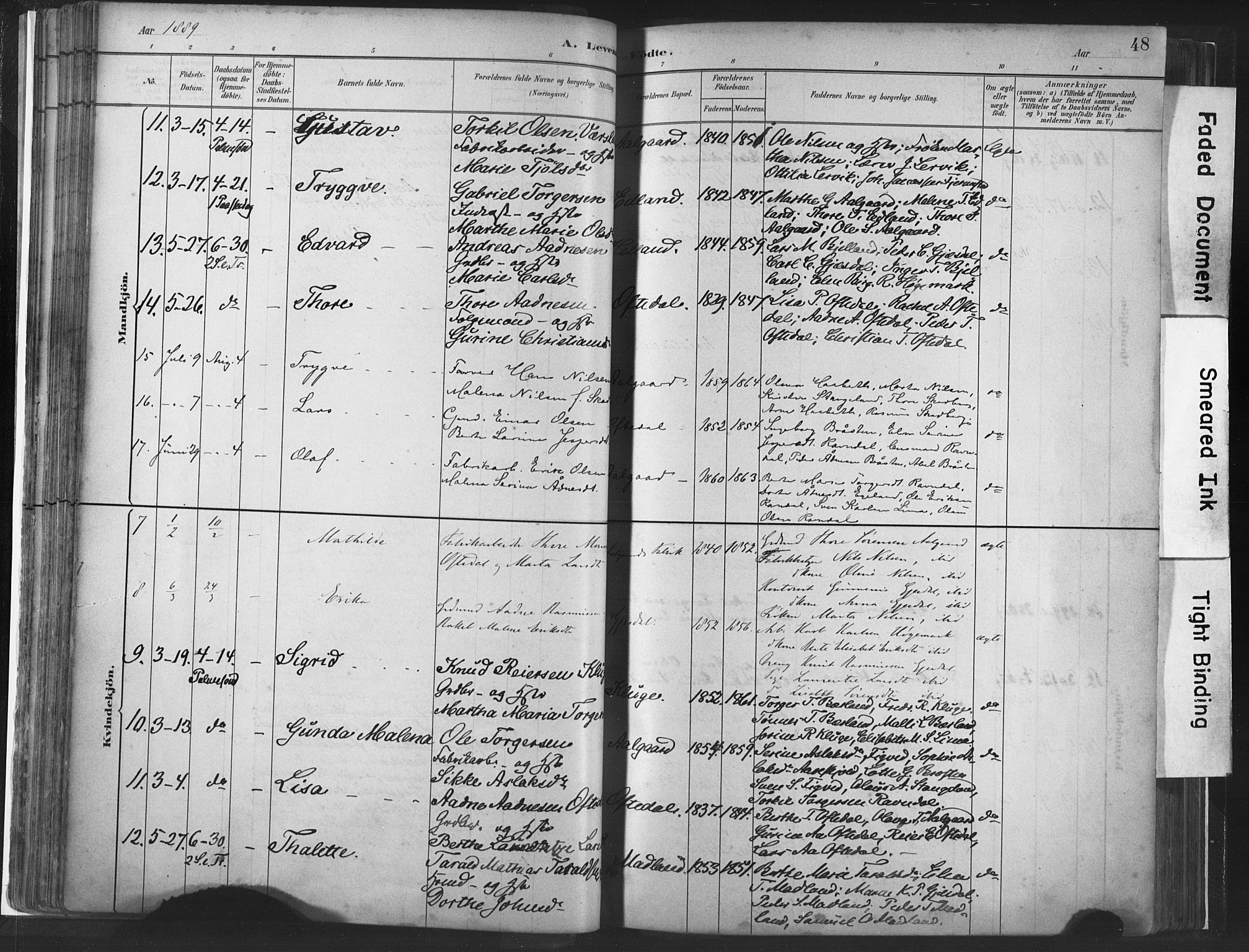 Lye sokneprestkontor, AV/SAST-A-101794/001/30BA/L0010: Parish register (official) no. A 10, 1881-1896, p. 48