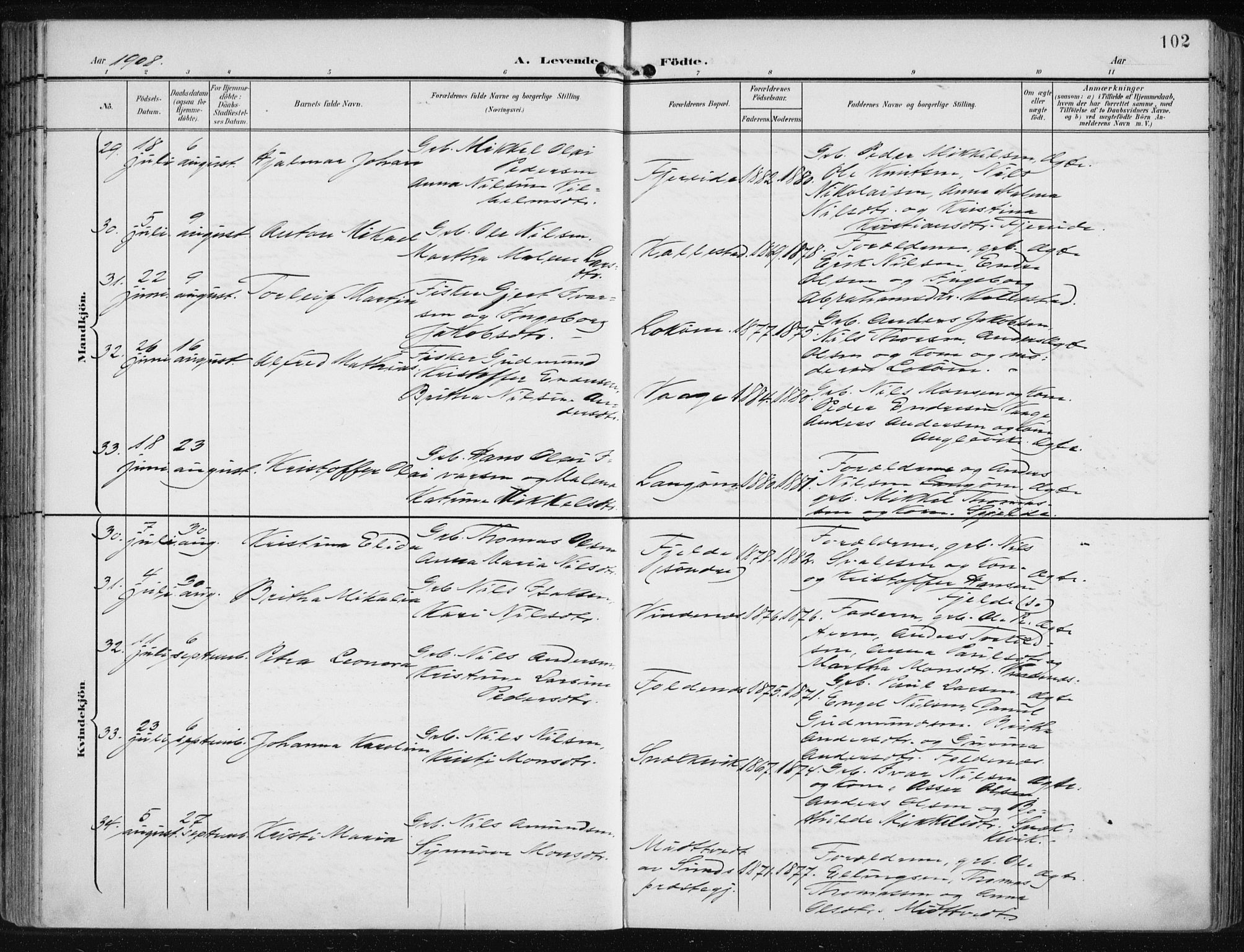 Fjell sokneprestembete, SAB/A-75301/H/Haa: Parish register (official) no. A  9, 1899-1910, p. 102
