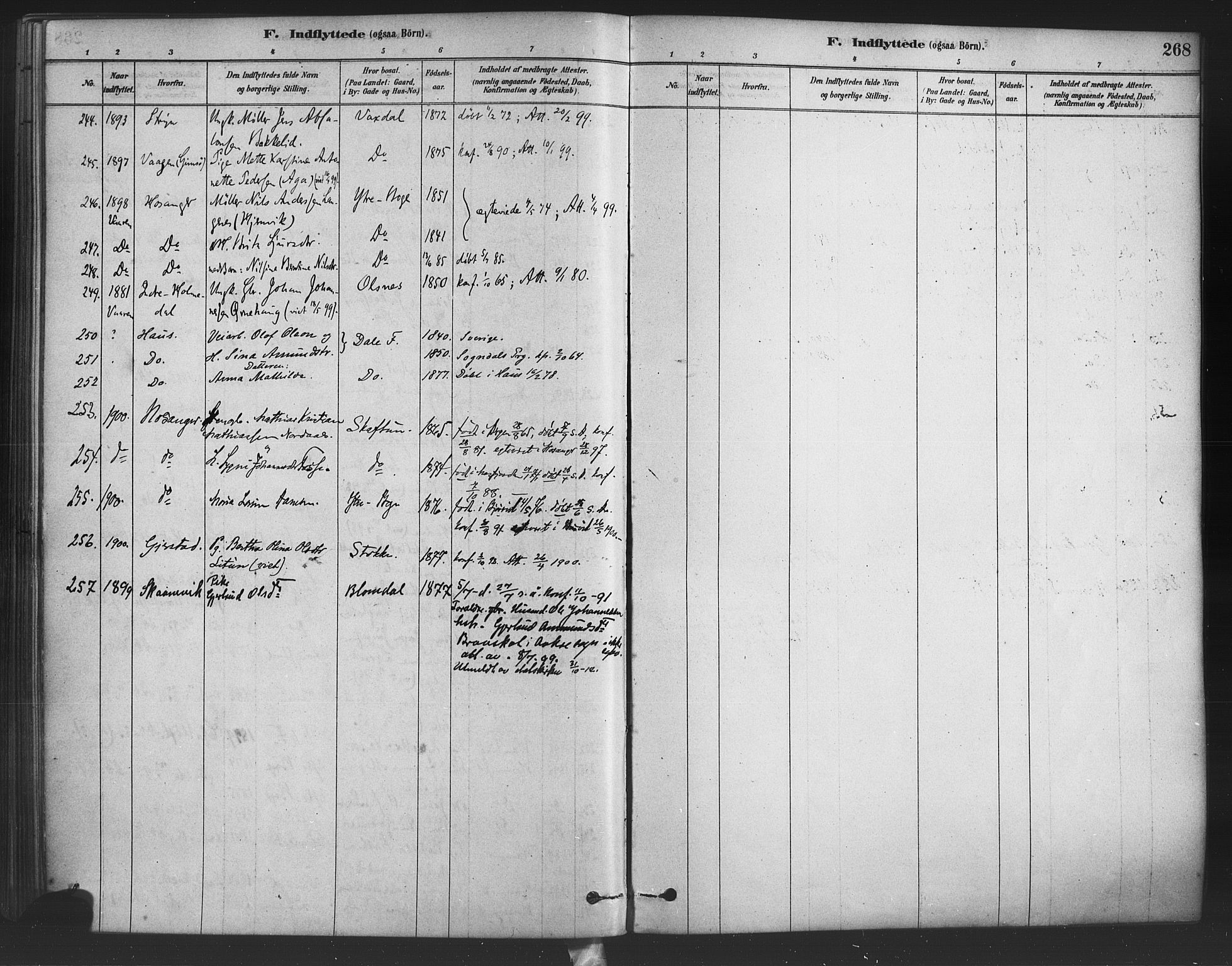 Bruvik Sokneprestembete, SAB/A-74701/H/Haa: Parish register (official) no. B 1, 1878-1904, p. 268