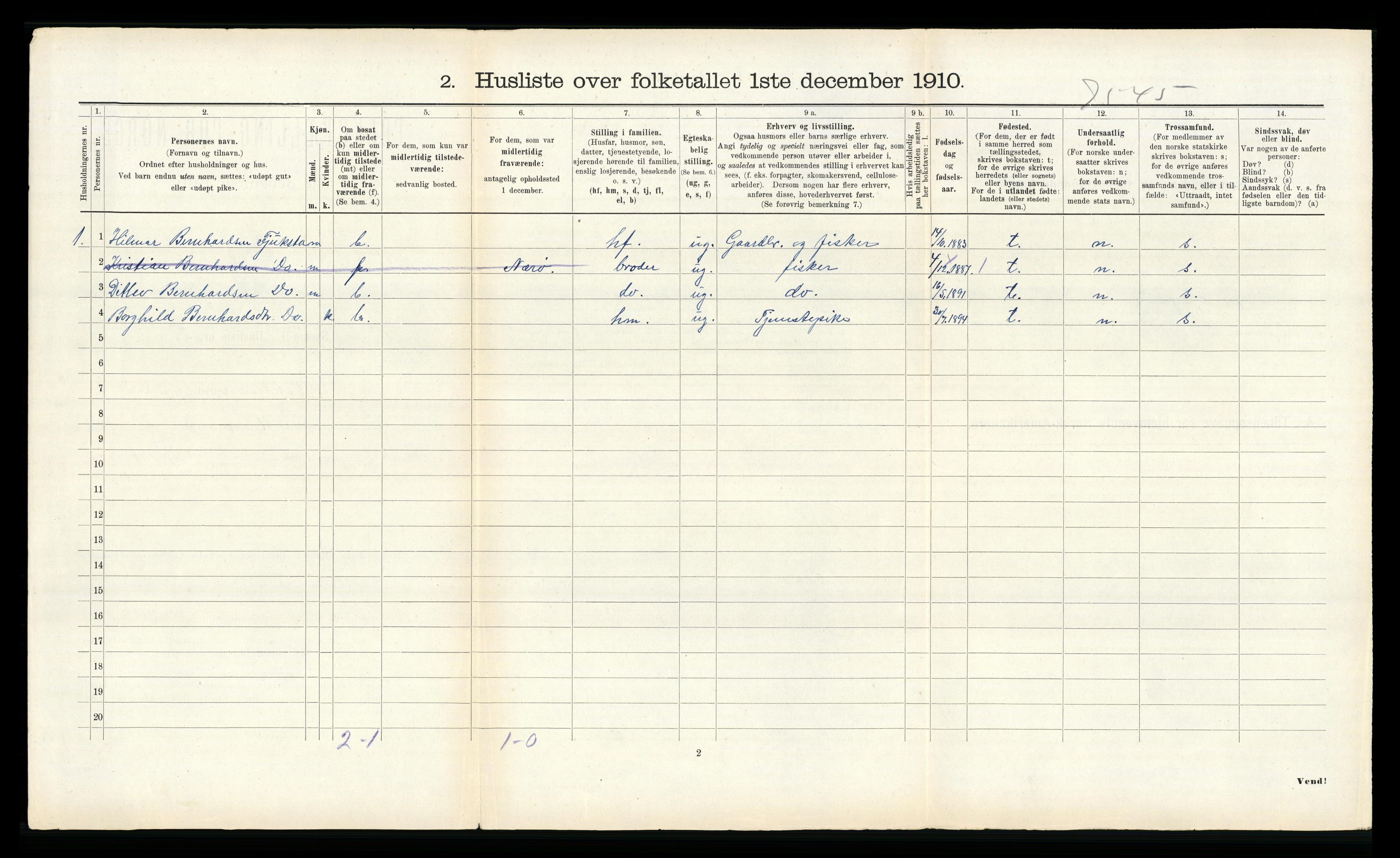 RA, 1910 census for Vikna, 1910, p. 790