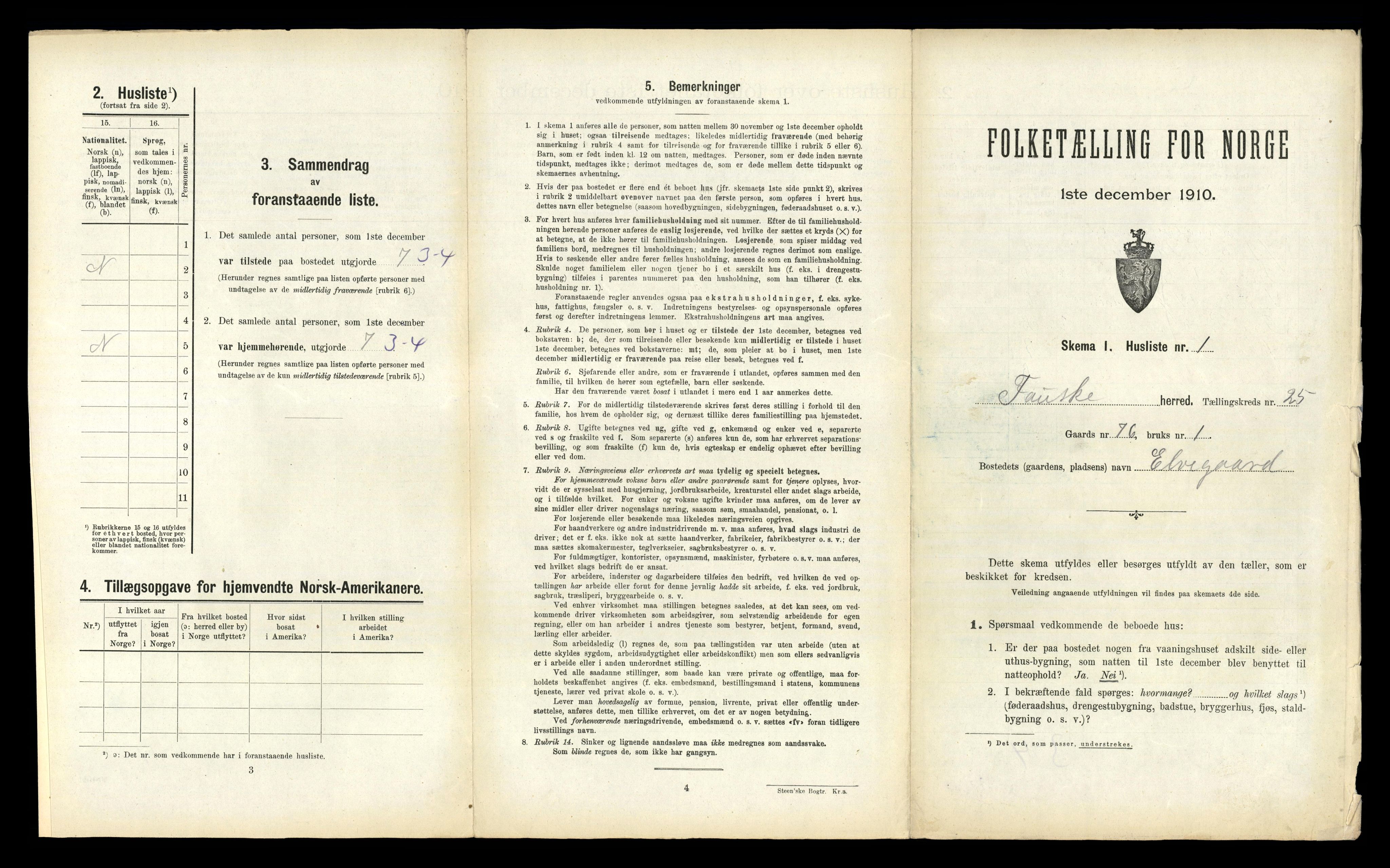 RA, 1910 census for Fauske, 1910, p. 1714