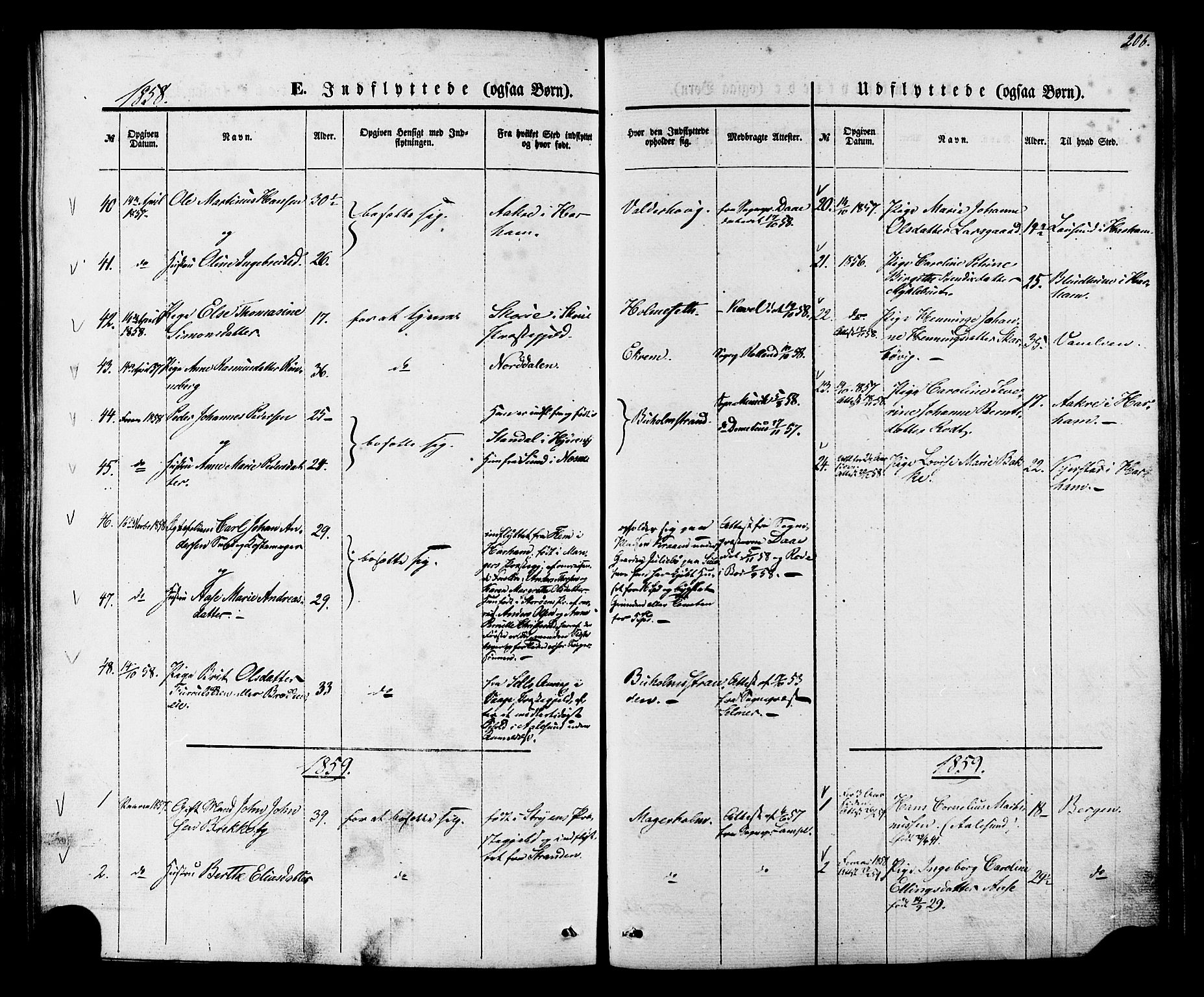 Ministerialprotokoller, klokkerbøker og fødselsregistre - Møre og Romsdal, SAT/A-1454/528/L0398: Parish register (official) no. 528A09, 1858-1864, p. 206