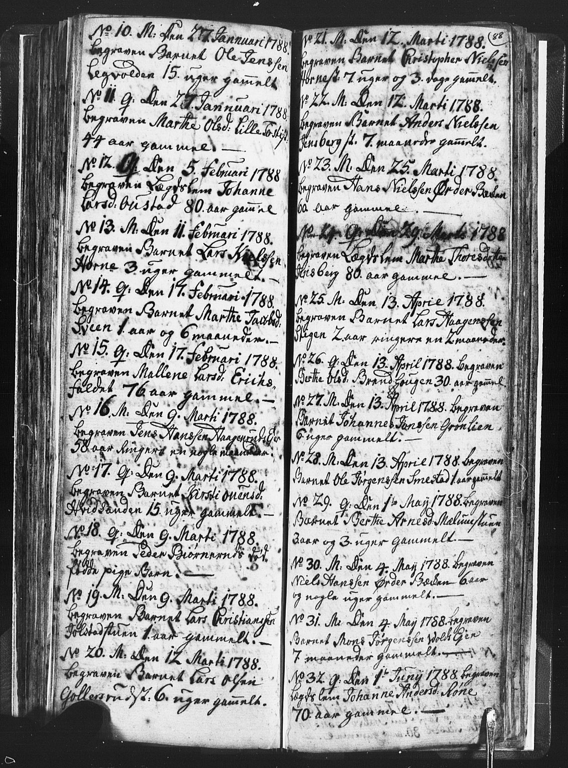 Romedal prestekontor, SAH/PREST-004/L/L0001: Parish register (copy) no. 1, 1785-1794, p. 88
