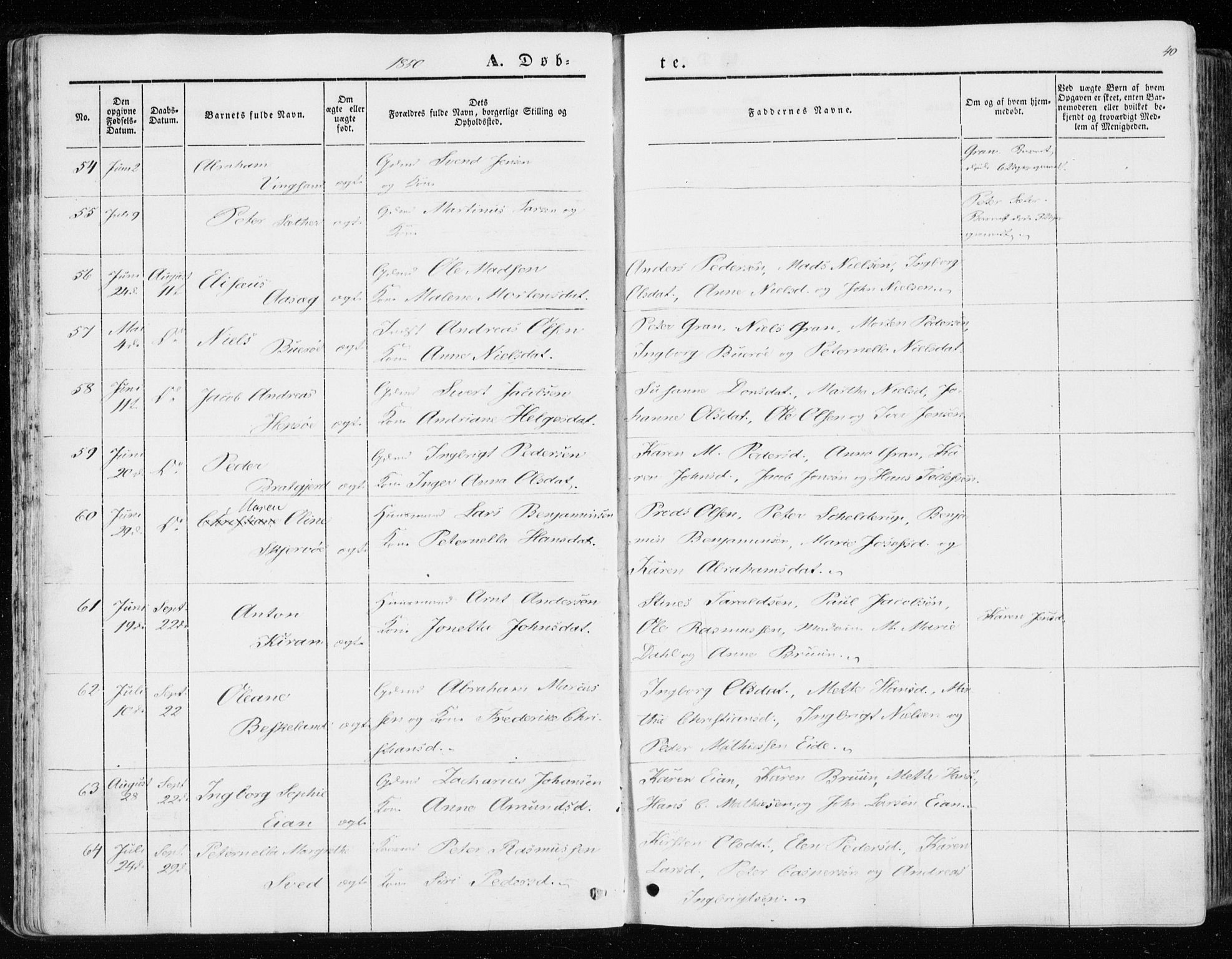 Ministerialprotokoller, klokkerbøker og fødselsregistre - Sør-Trøndelag, AV/SAT-A-1456/657/L0704: Parish register (official) no. 657A05, 1846-1857, p. 40