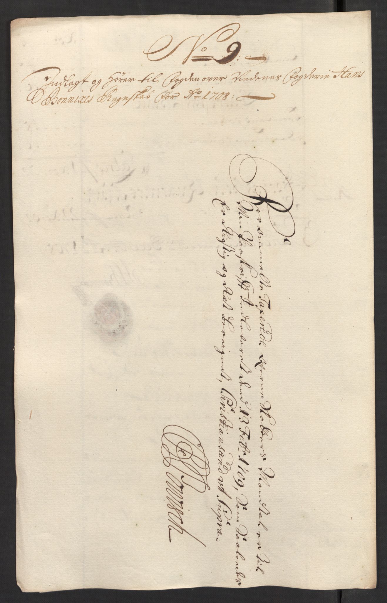 Rentekammeret inntil 1814, Reviderte regnskaper, Fogderegnskap, AV/RA-EA-4092/R39/L2318: Fogderegnskap Nedenes, 1706-1709, p. 280