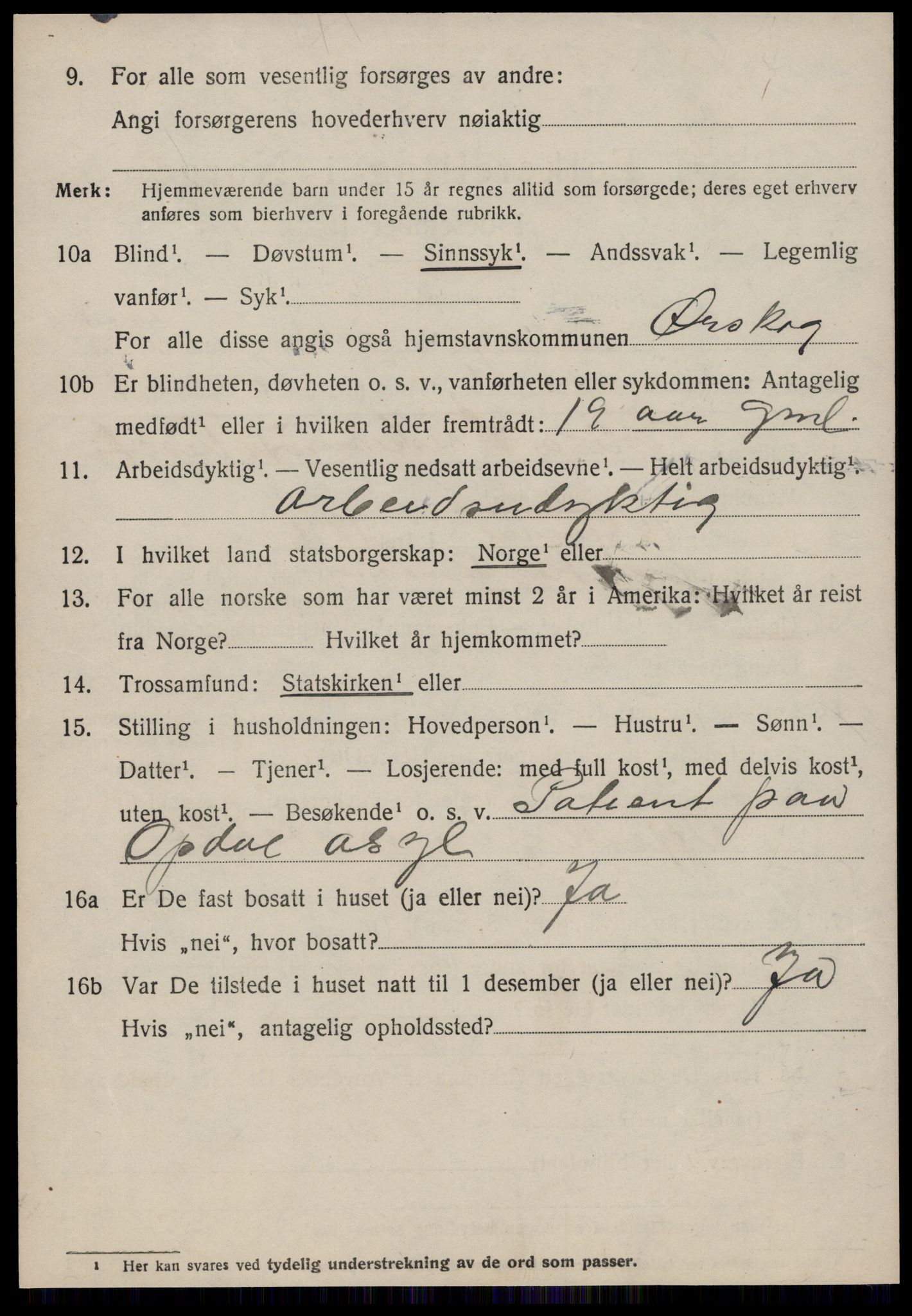 SAT, 1920 census for Bolsøy, 1920, p. 7542