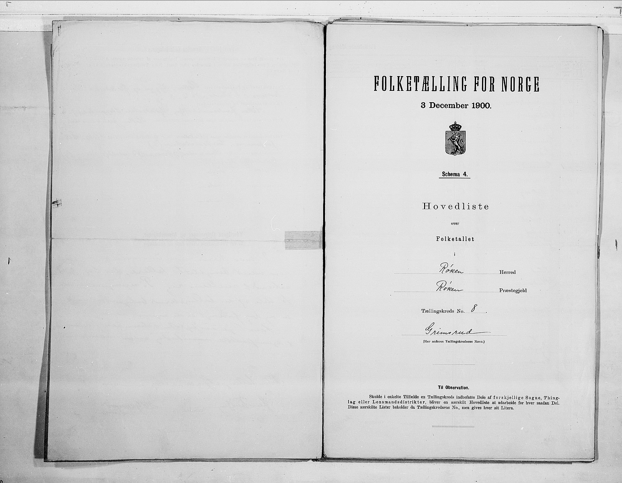 RA, 1900 census for Røyken, 1900, p. 4