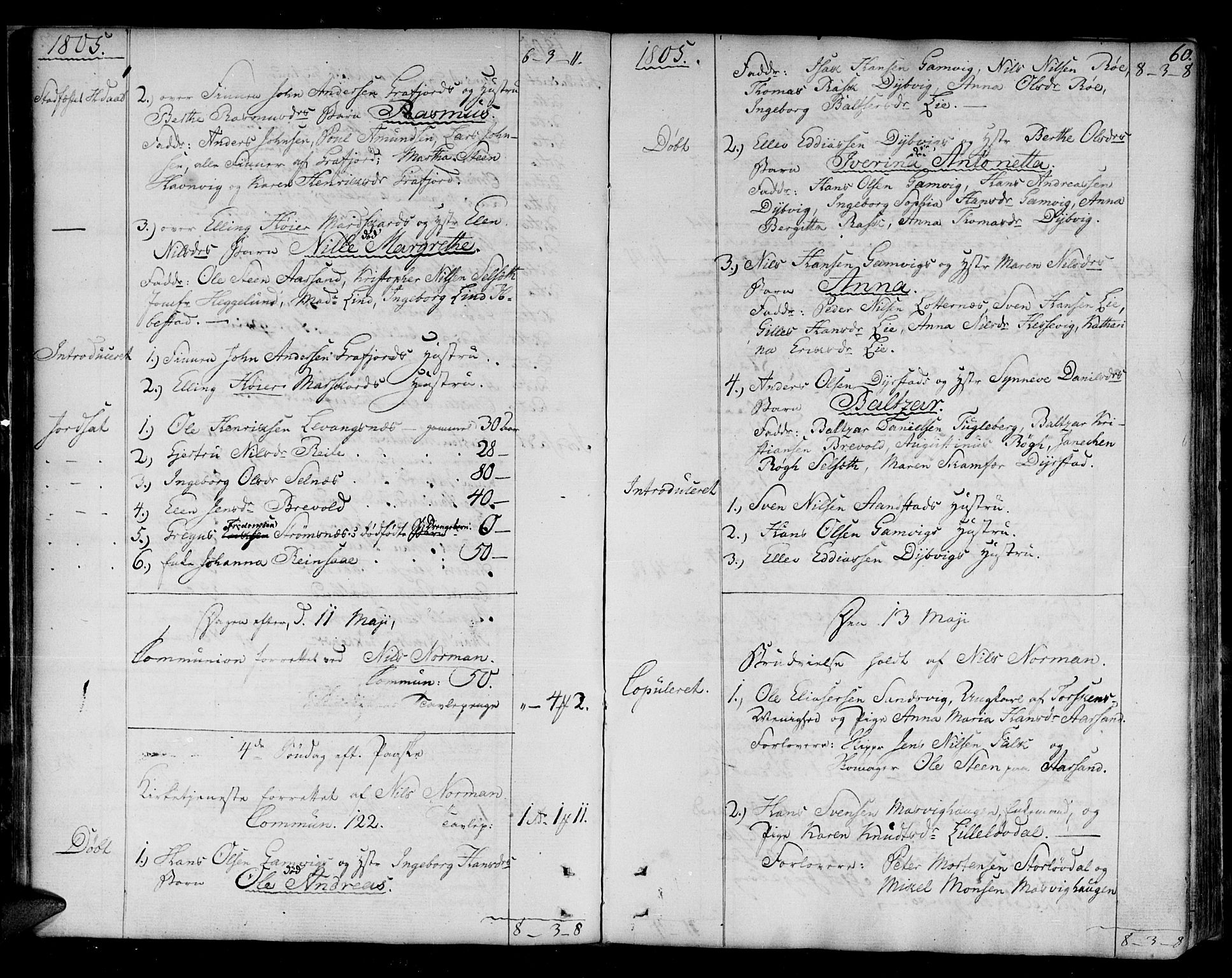Ibestad sokneprestembete, SATØ/S-0077/H/Ha/Haa/L0004kirke: Parish register (official) no. 4, 1801-1824, p. 60