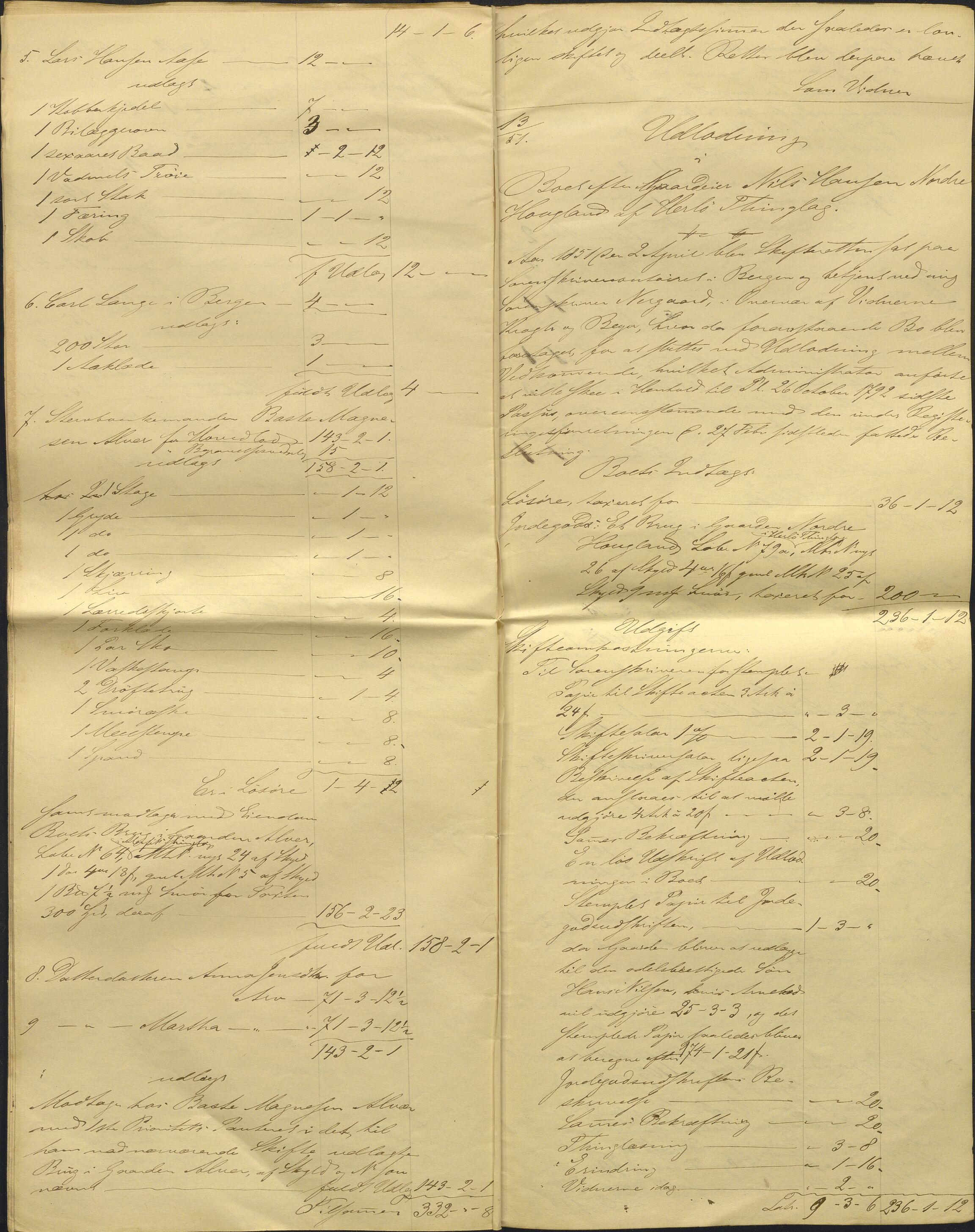 Nordhordland sorenskrivar, AV/SAB-A-2901/1/H/Hd/Hdb/L0001: Konsept til utlodningar, 1850-1852, p. 305