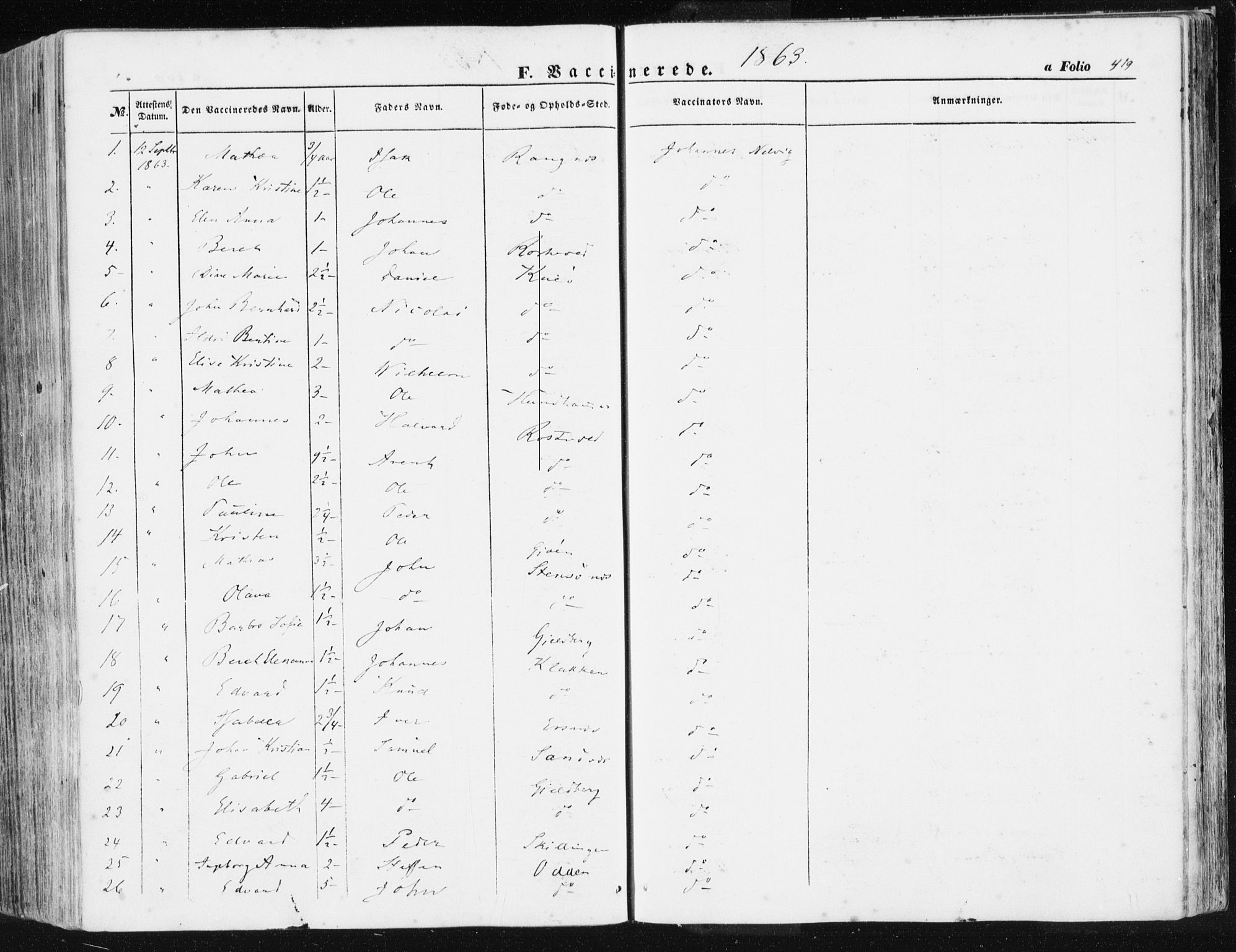 Ministerialprotokoller, klokkerbøker og fødselsregistre - Møre og Romsdal, AV/SAT-A-1454/581/L0937: Parish register (official) no. 581A05, 1853-1872, p. 419