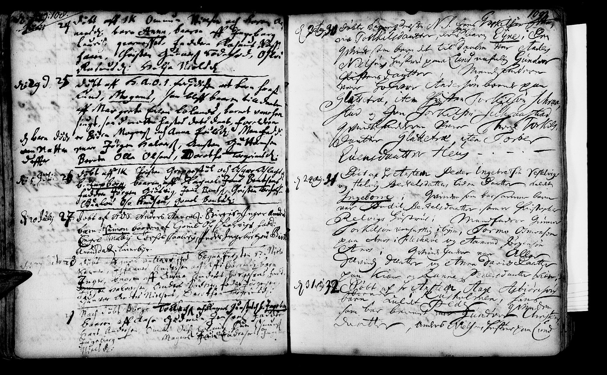 Oddernes sokneprestkontor, SAK/1111-0033/F/Fa/Faa/L0001: Parish register (official) no. A 1, 1692-1718, p. 108-109