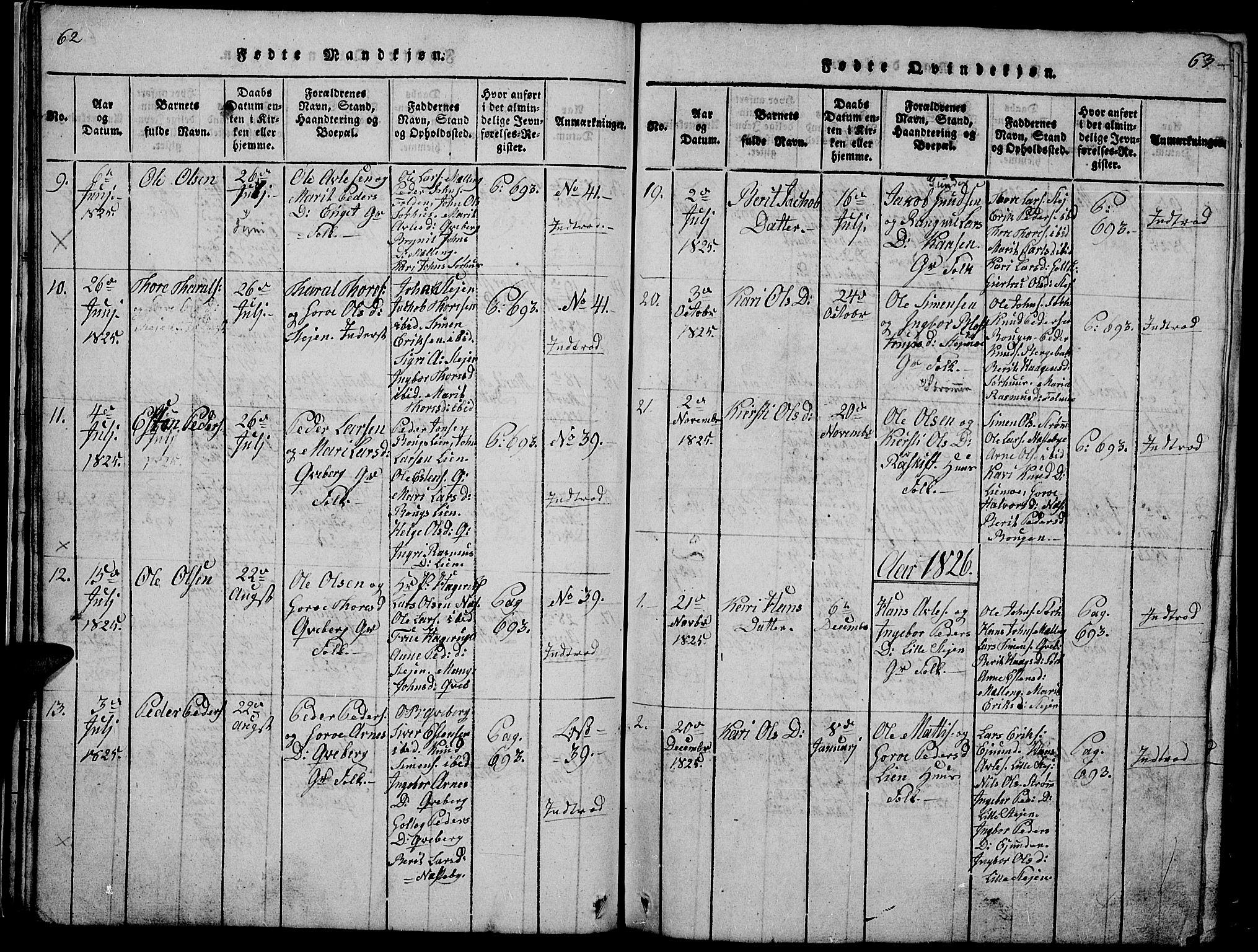 Tynset prestekontor, SAH/PREST-058/H/Ha/Hab/L0002: Parish register (copy) no. 2, 1814-1862, p. 62-63