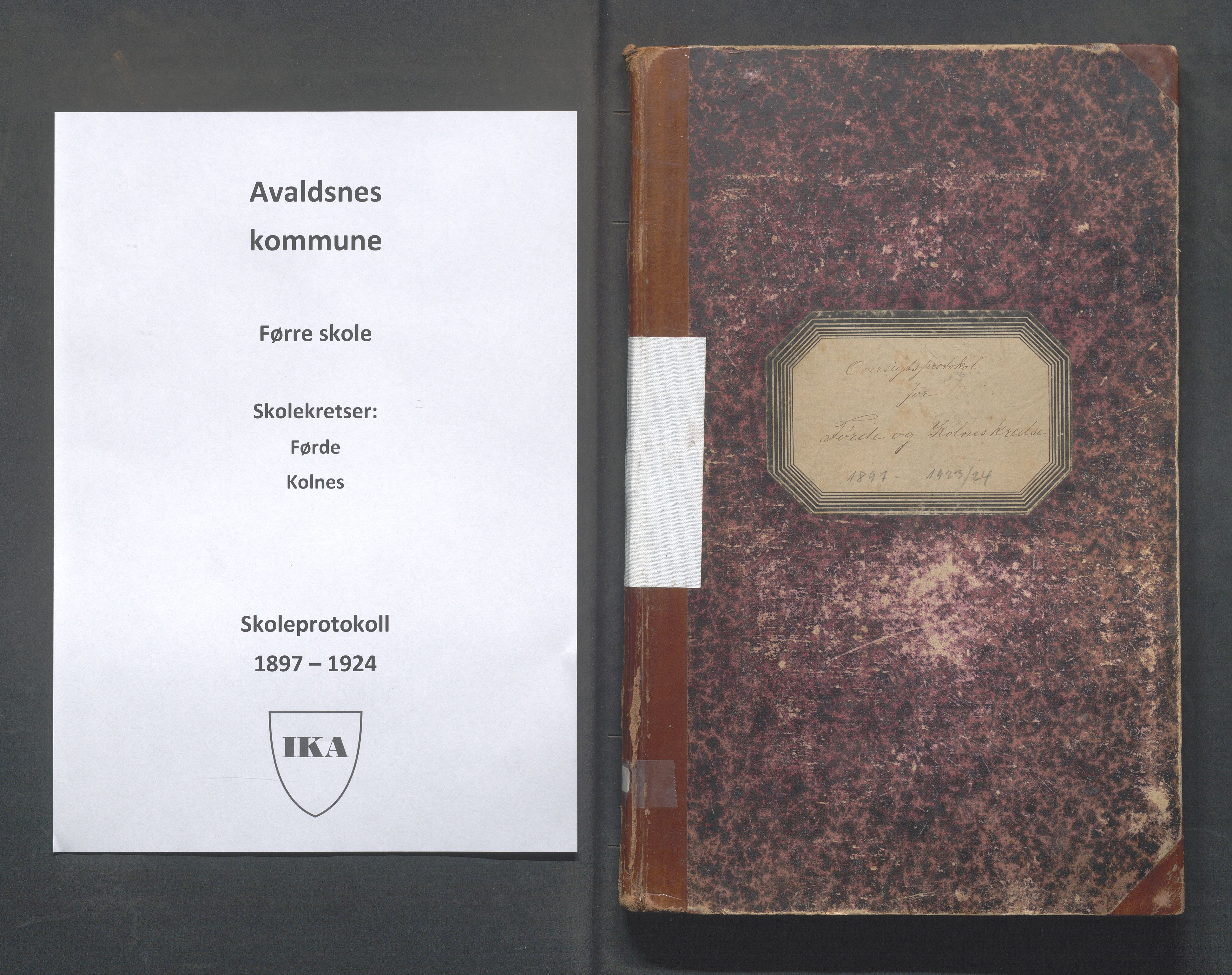 Avaldsnes kommune - Førre skole, IKAR/K-101713/H/L0001: Skoleprotokoll - Førde, Kolnes, 1897-1924, p. 1