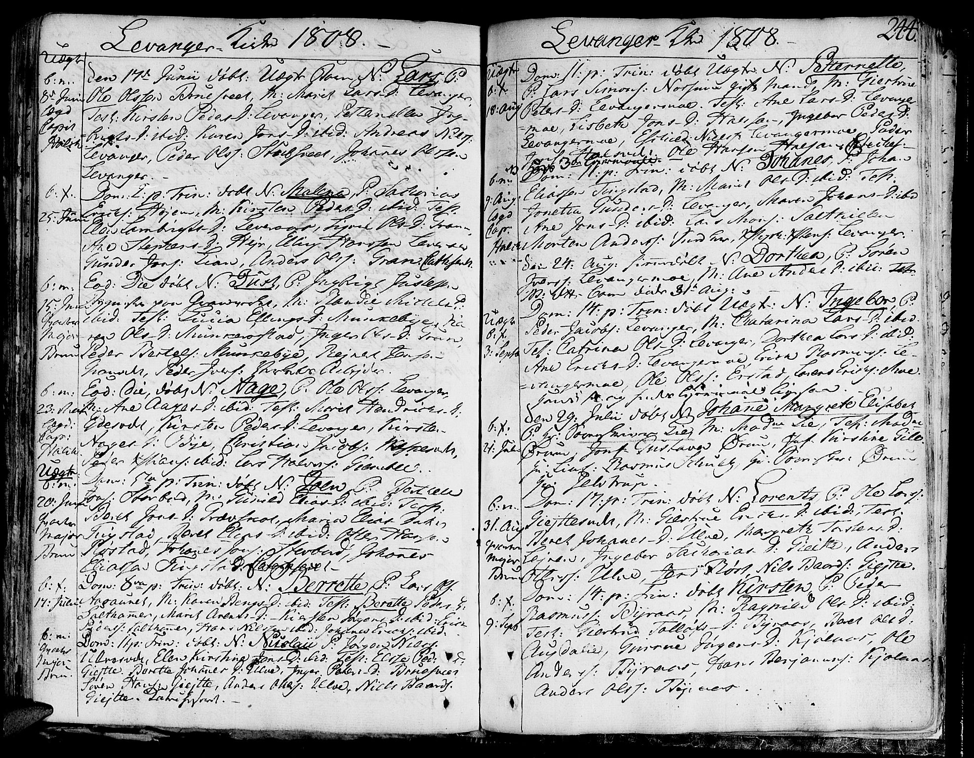 Ministerialprotokoller, klokkerbøker og fødselsregistre - Nord-Trøndelag, SAT/A-1458/717/L0144: Parish register (official) no. 717A02 /3, 1805-1809, p. 244