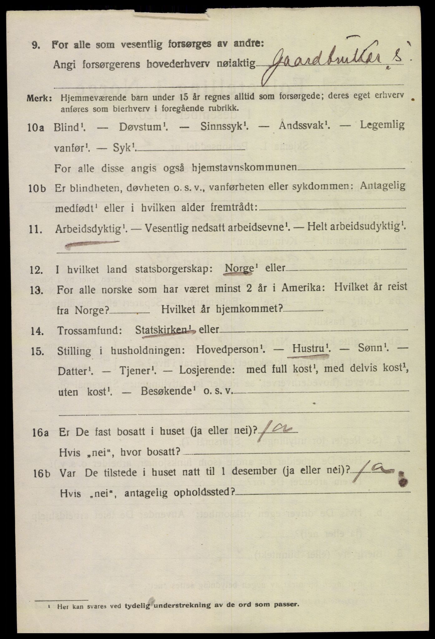 SAK, 1920 census for Feda, 1920, p. 1666