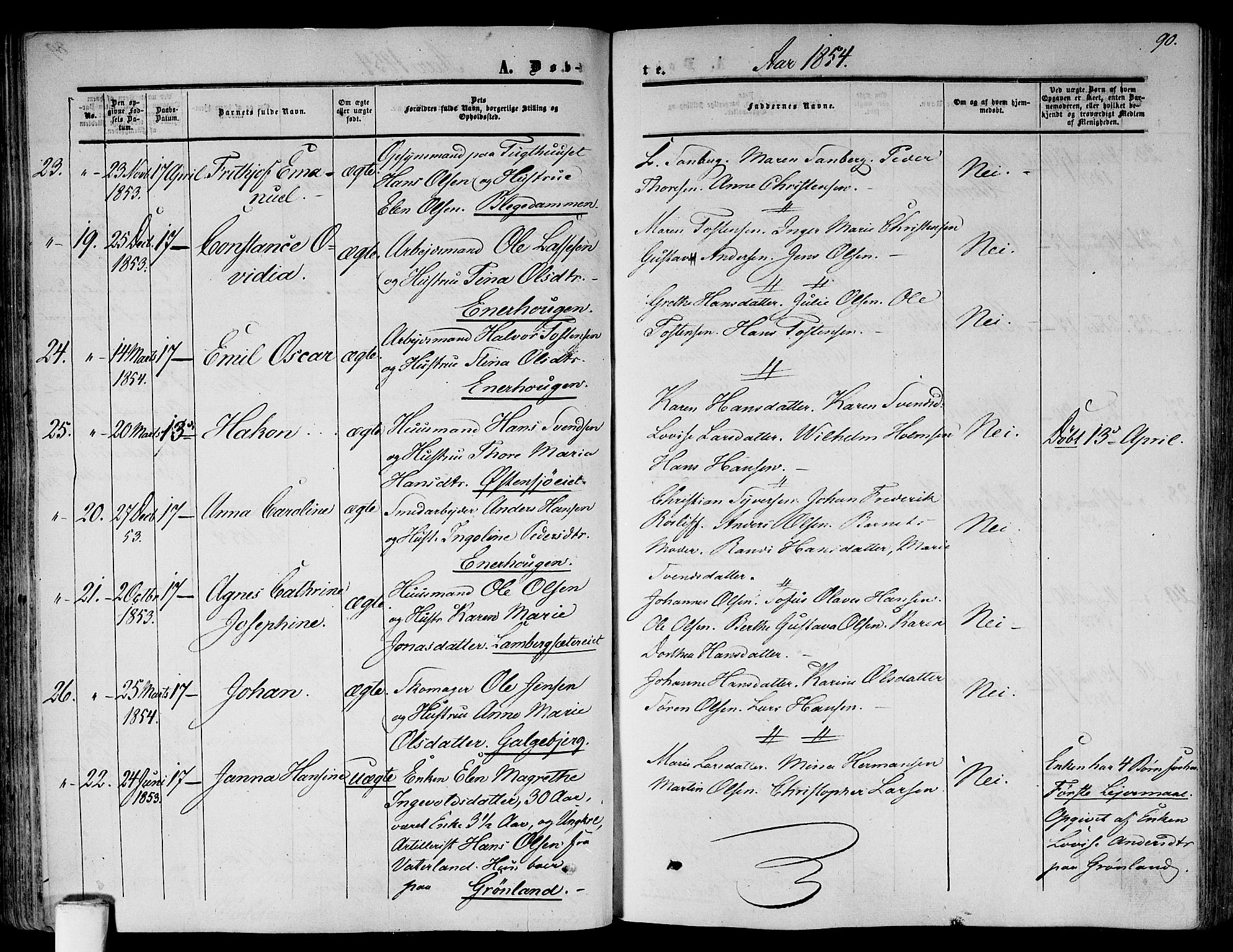 Gamlebyen prestekontor Kirkebøker, AV/SAO-A-10884/F/Fa/L0004: Parish register (official) no. 4, 1850-1857, p. 90