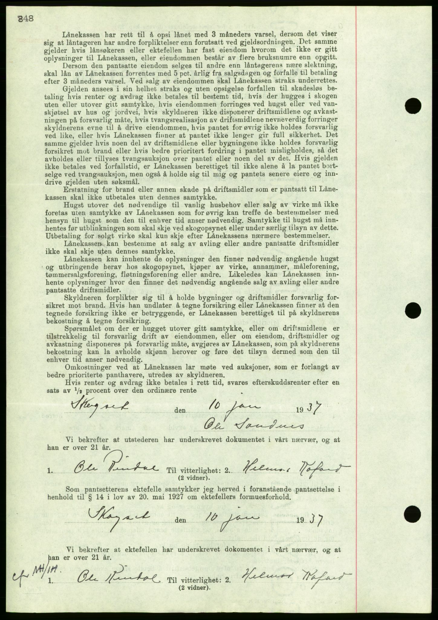 Nordmøre sorenskriveri, AV/SAT-A-4132/1/2/2Ca/L0090: Mortgage book no. B80, 1936-1937, Diary no: : 205/1937