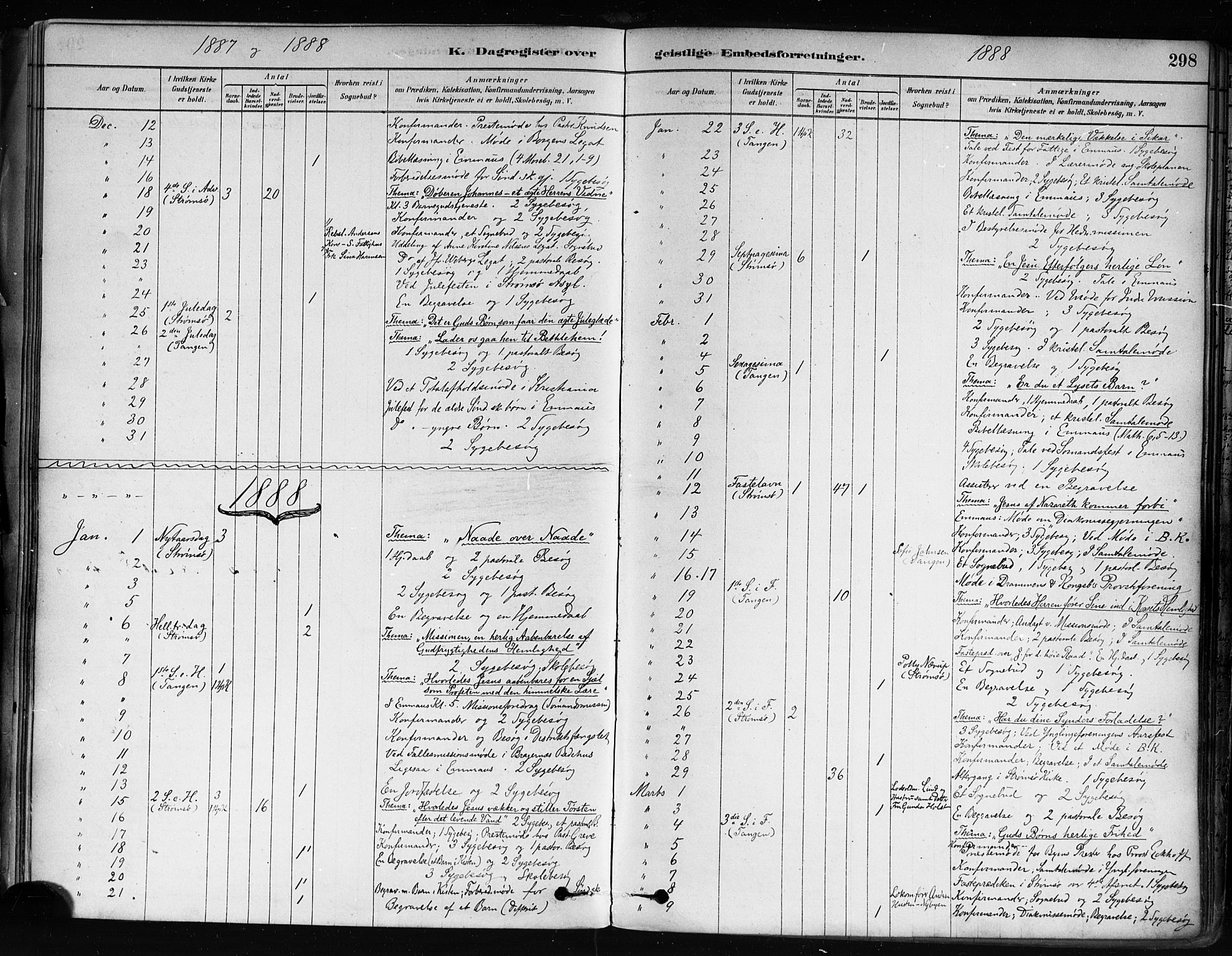 Strømsø kirkebøker, SAKO/A-246/F/Fa/L0022: Parish register (official) no. I 22, 1879-1899, p. 298