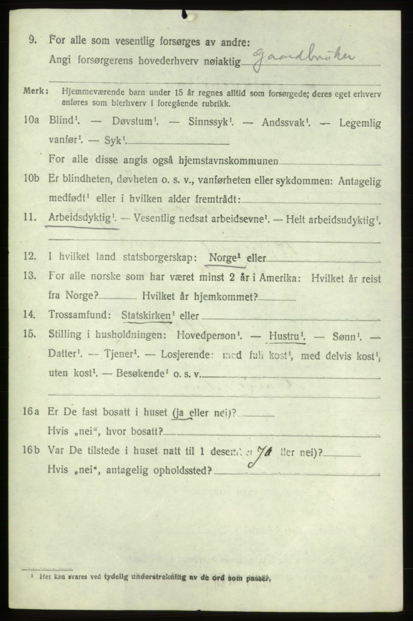 SAB, 1920 census for Fitjar, 1920, p. 2523