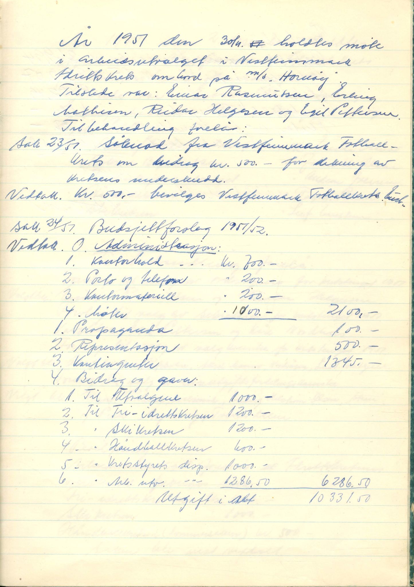 Vest-Finnmark Idrettskrets, FMFB/A-1042/A/Aa/L0001: Møteprotokoll for styre, kretsting og arbeidsutvalg, 1946-1951, p. 138