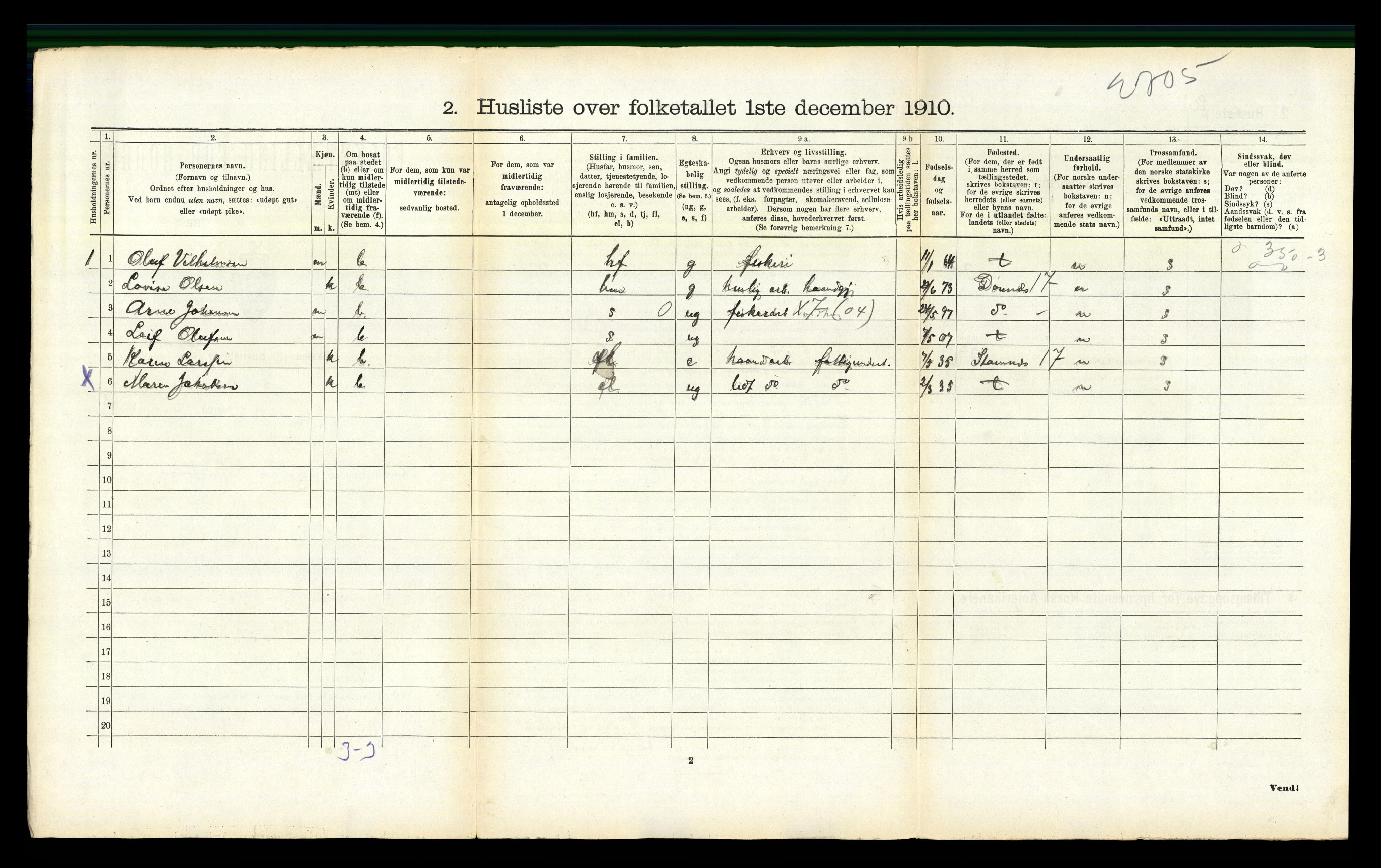 RA, 1910 census for Herøy, 1910, p. 446