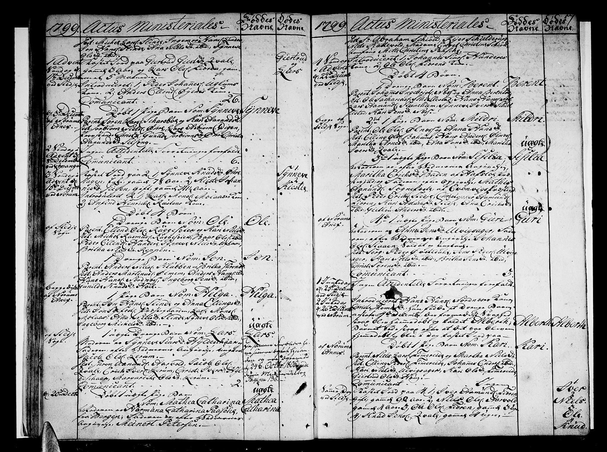 Sogndal sokneprestembete, AV/SAB-A-81301/H/Haa/Haaa/L0008: Parish register (official) no. A 8, 1795-1809, p. 57