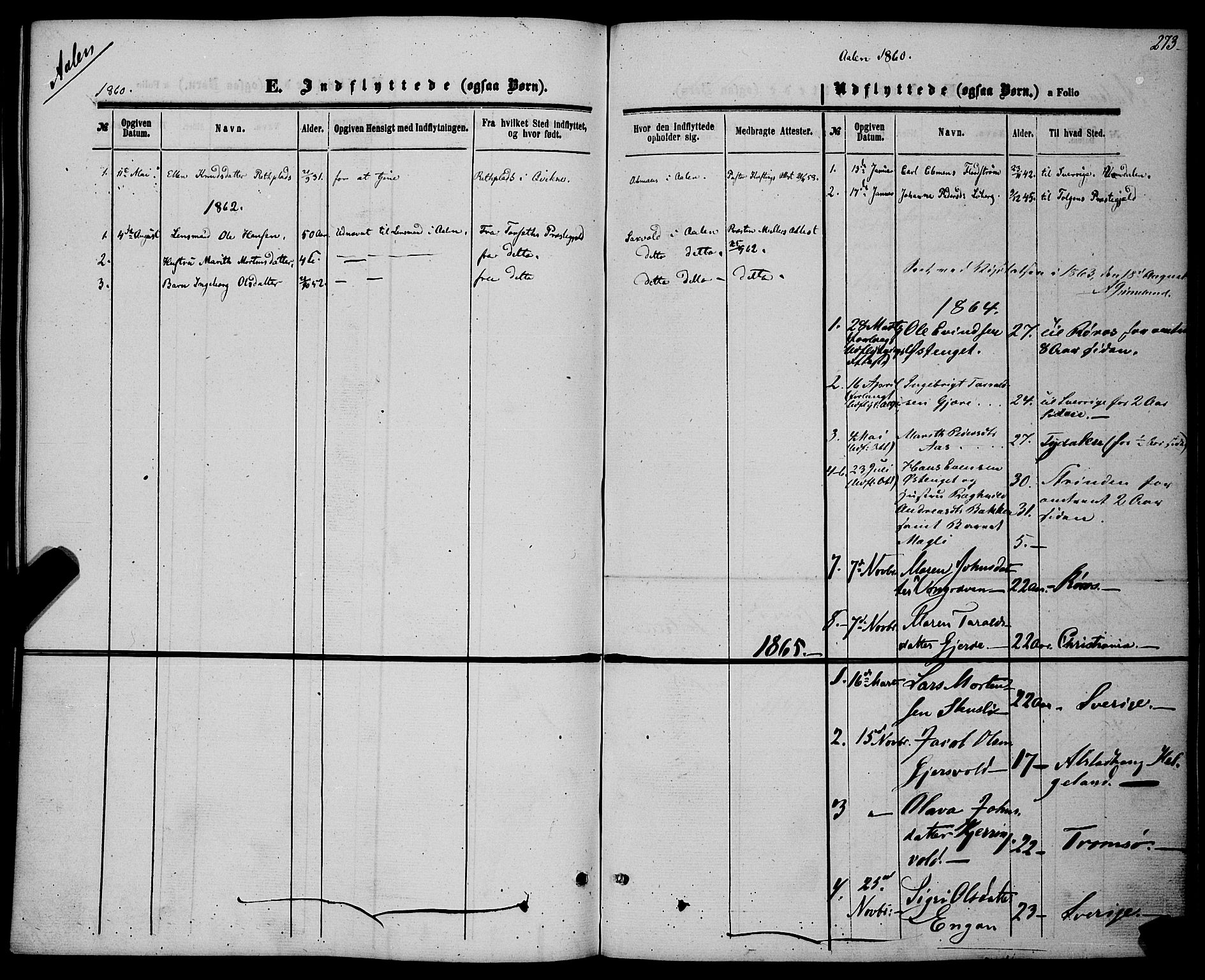 Ministerialprotokoller, klokkerbøker og fødselsregistre - Sør-Trøndelag, SAT/A-1456/685/L0968: Parish register (official) no. 685A07 /3, 1860-1869, p. 273