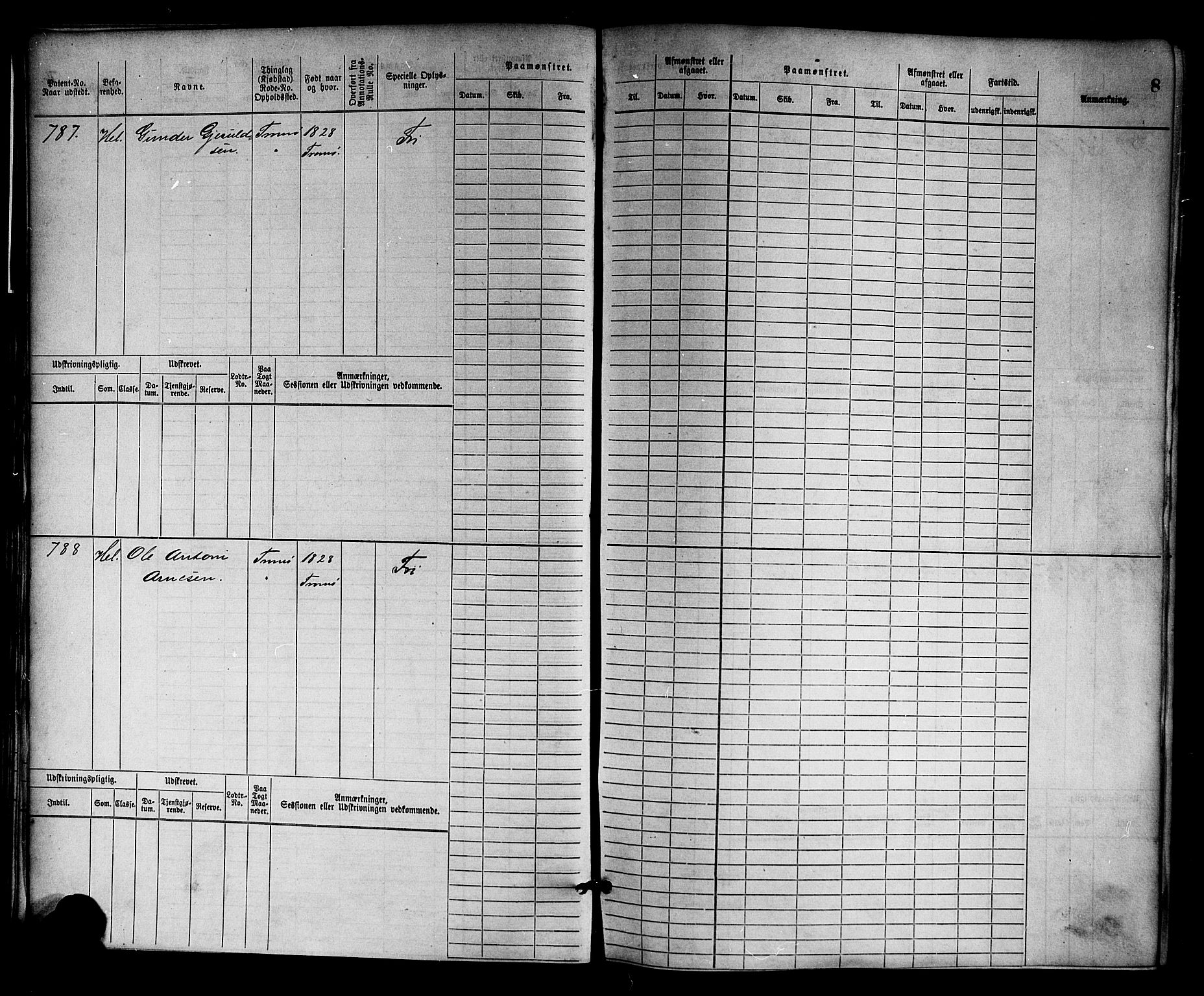 Arendal mønstringskrets, AV/SAK-2031-0012/F/Fb/L0011: Hovedrulle nr 775-1528, S-9, 1868-1885, p. 9