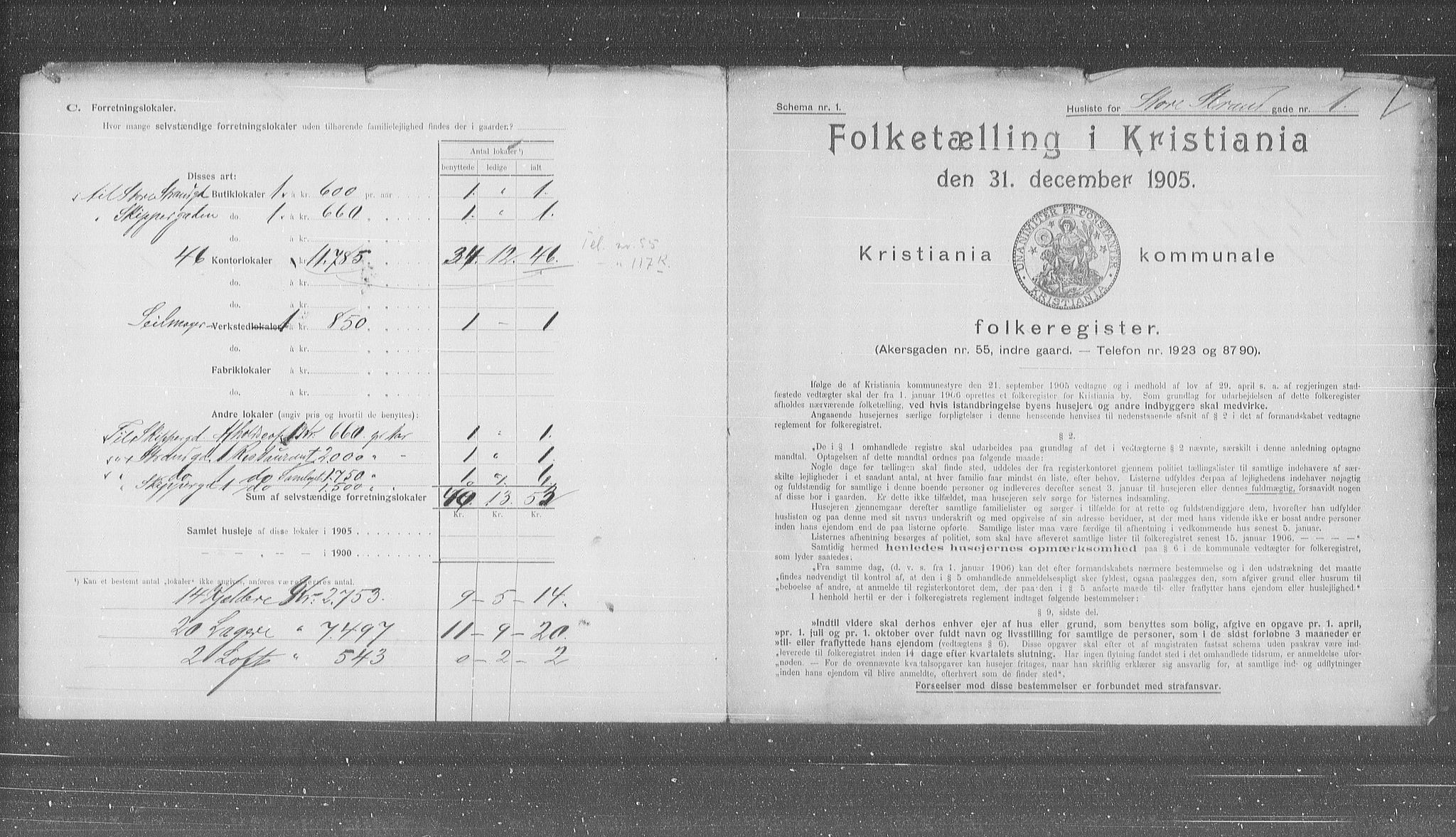 OBA, Municipal Census 1905 for Kristiania, 1905, p. 53757