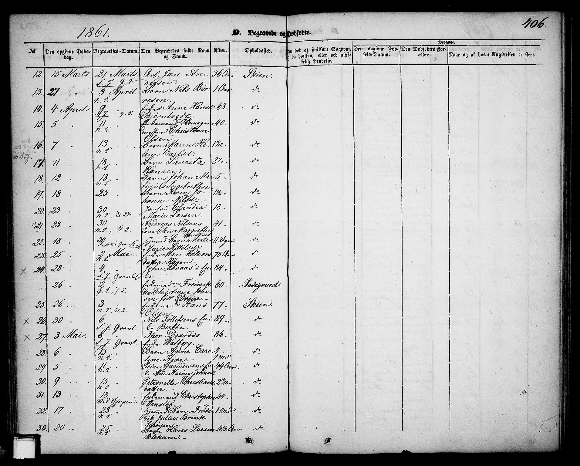 Skien kirkebøker, SAKO/A-302/G/Ga/L0004: Parish register (copy) no. 4, 1843-1867, p. 406