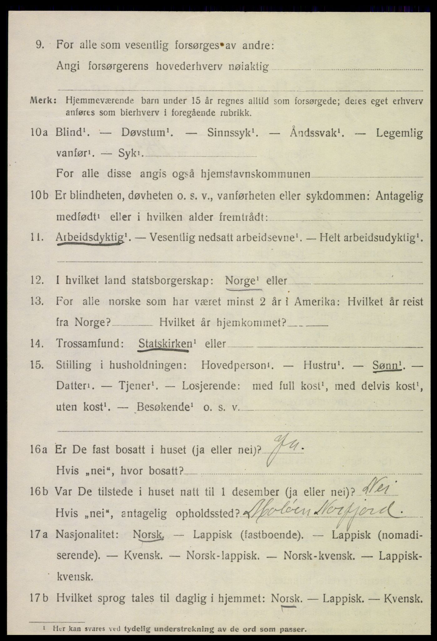 SAT, 1920 census for Vikna, 1920, p. 7712