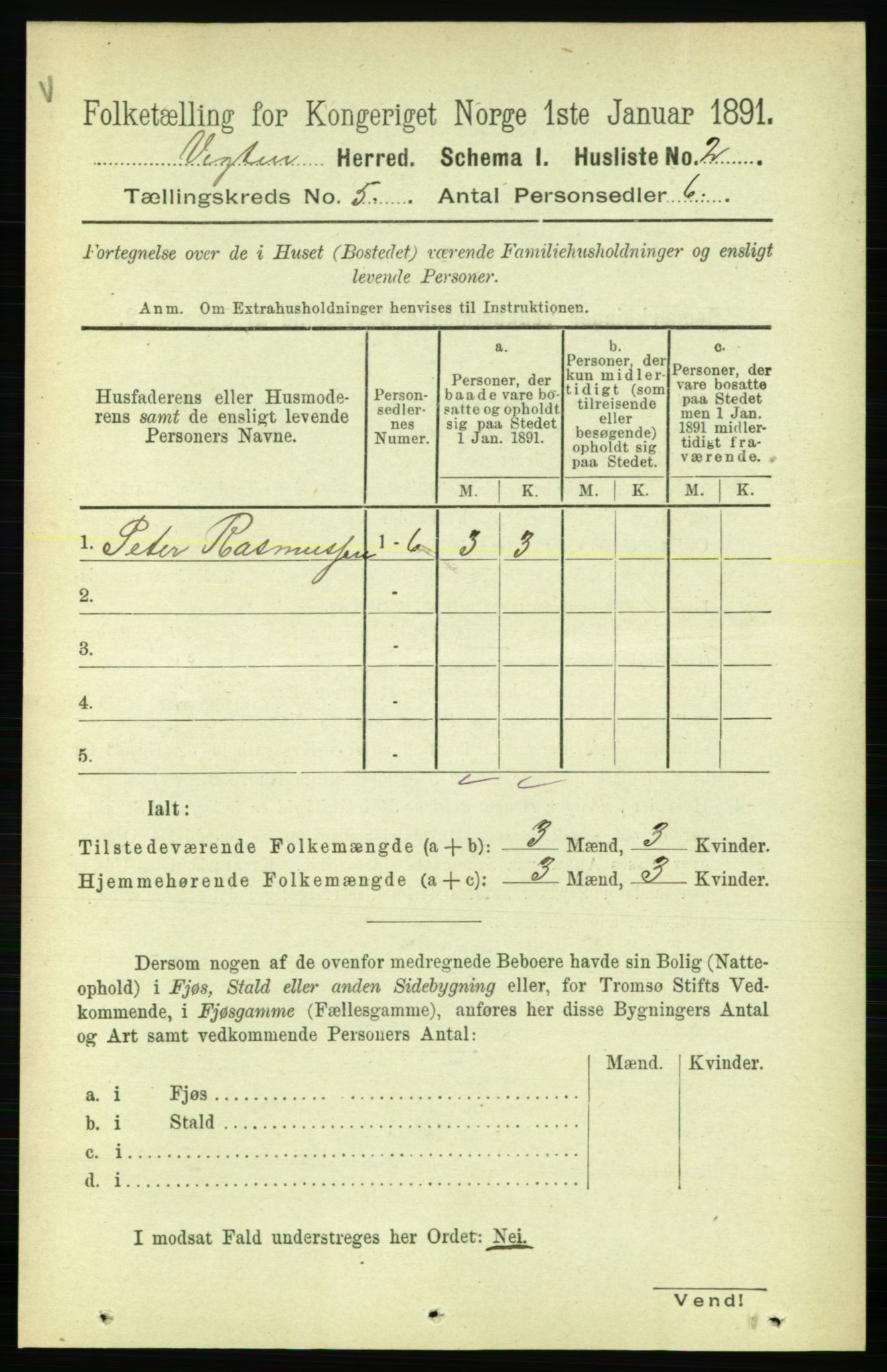 RA, 1891 census for 1750 Vikna, 1891, p. 2800