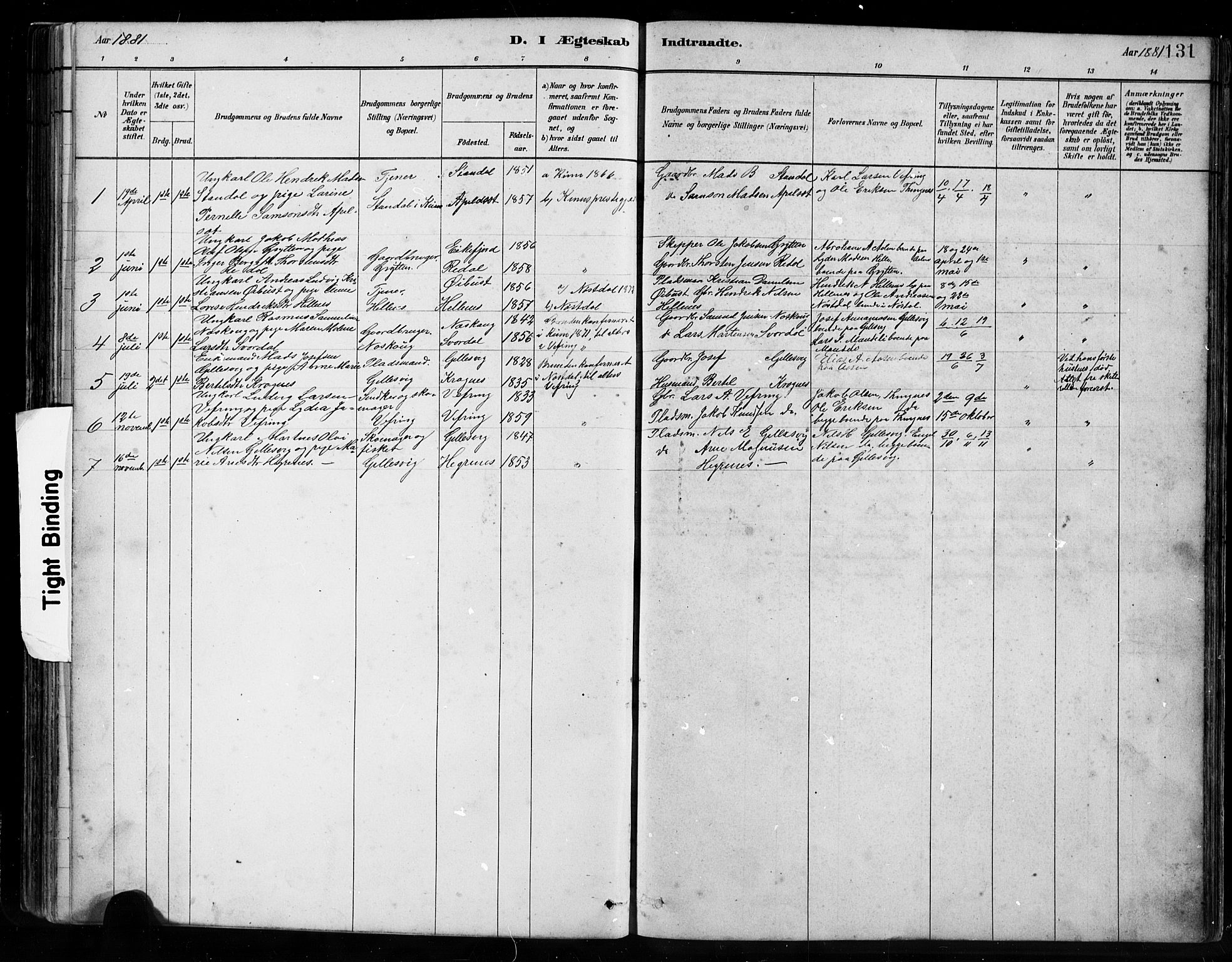 Førde sokneprestembete, SAB/A-79901/H/Hab/Habe/L0001: Parish register (copy) no. E 1, 1881-1920, p. 131