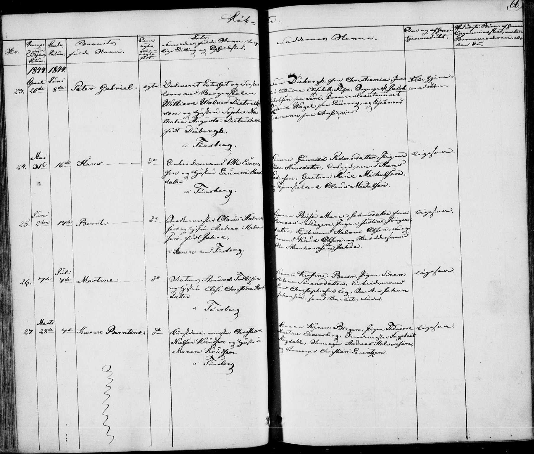 Tønsberg kirkebøker, AV/SAKO-A-330/F/Fa/L0006: Parish register (official) no. I 6, 1836-1844, p. 66