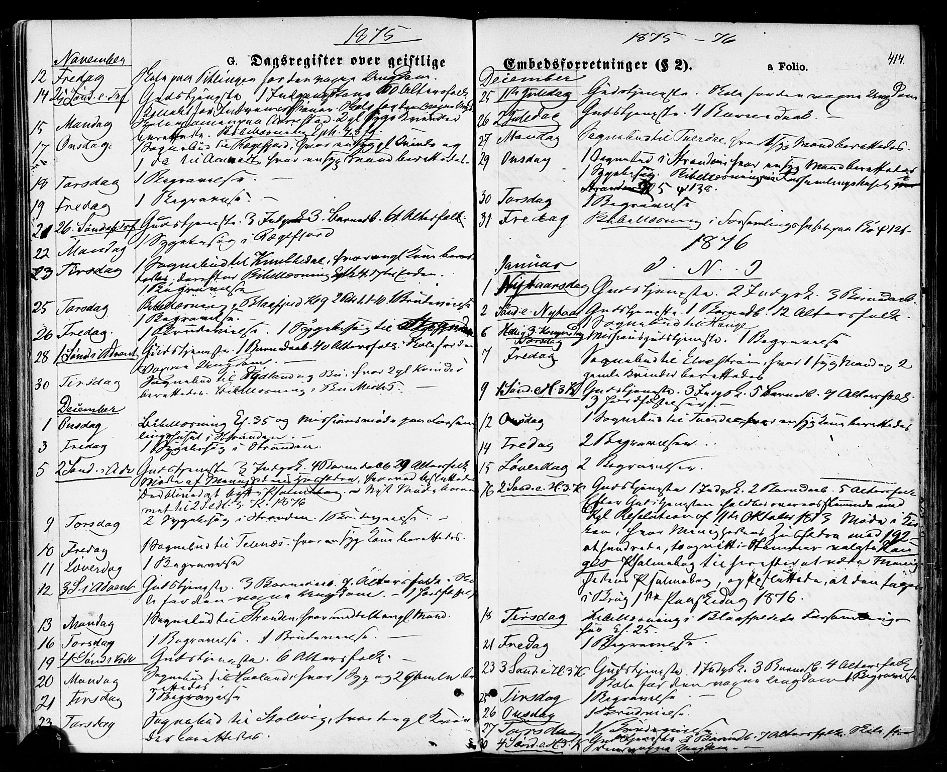 Sokndal sokneprestkontor, AV/SAST-A-101808: Parish register (official) no. A 10, 1874-1886, p. 414