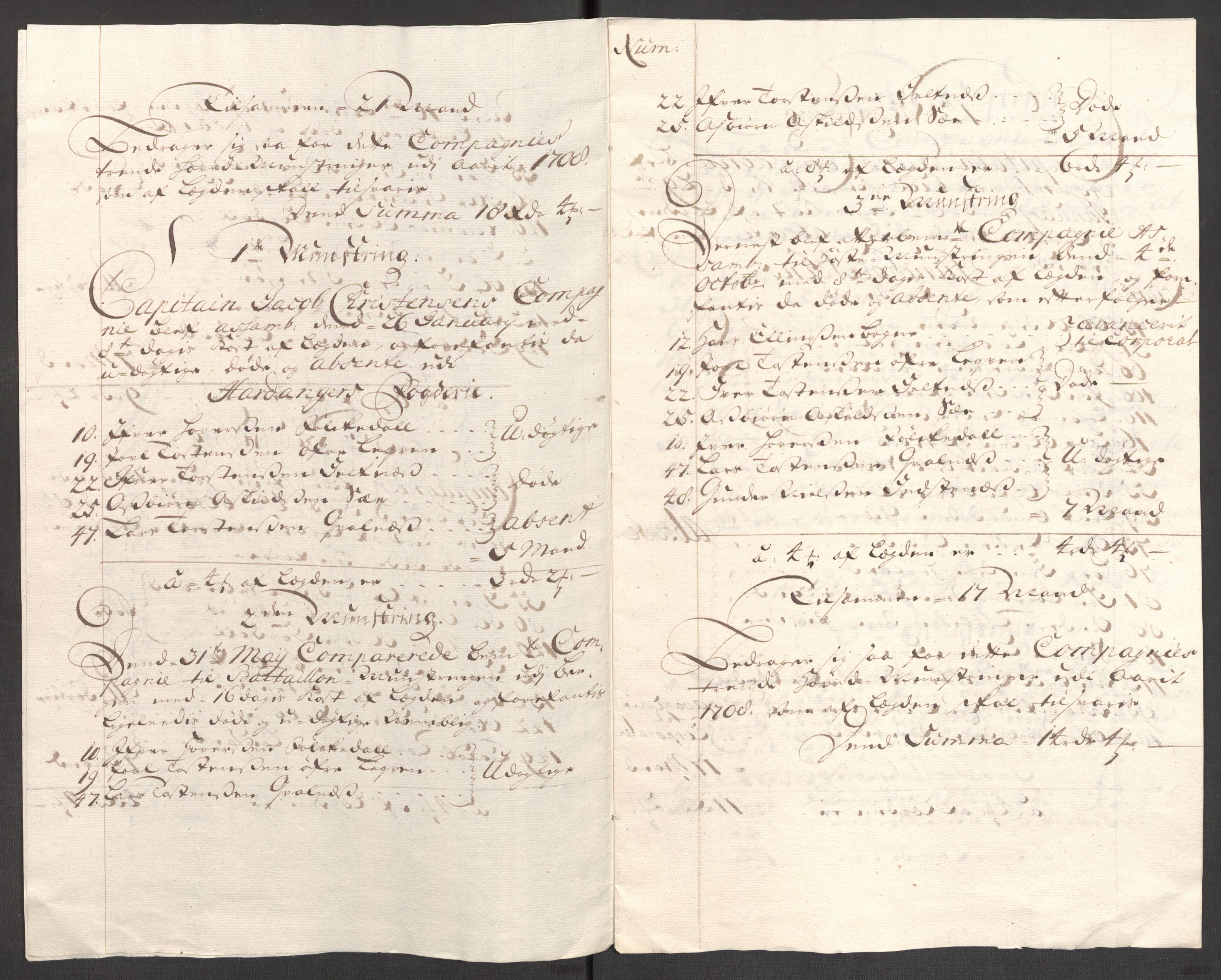 Rentekammeret inntil 1814, Reviderte regnskaper, Fogderegnskap, AV/RA-EA-4092/R48/L2985: Fogderegnskap Sunnhordland og Hardanger, 1708, p. 177