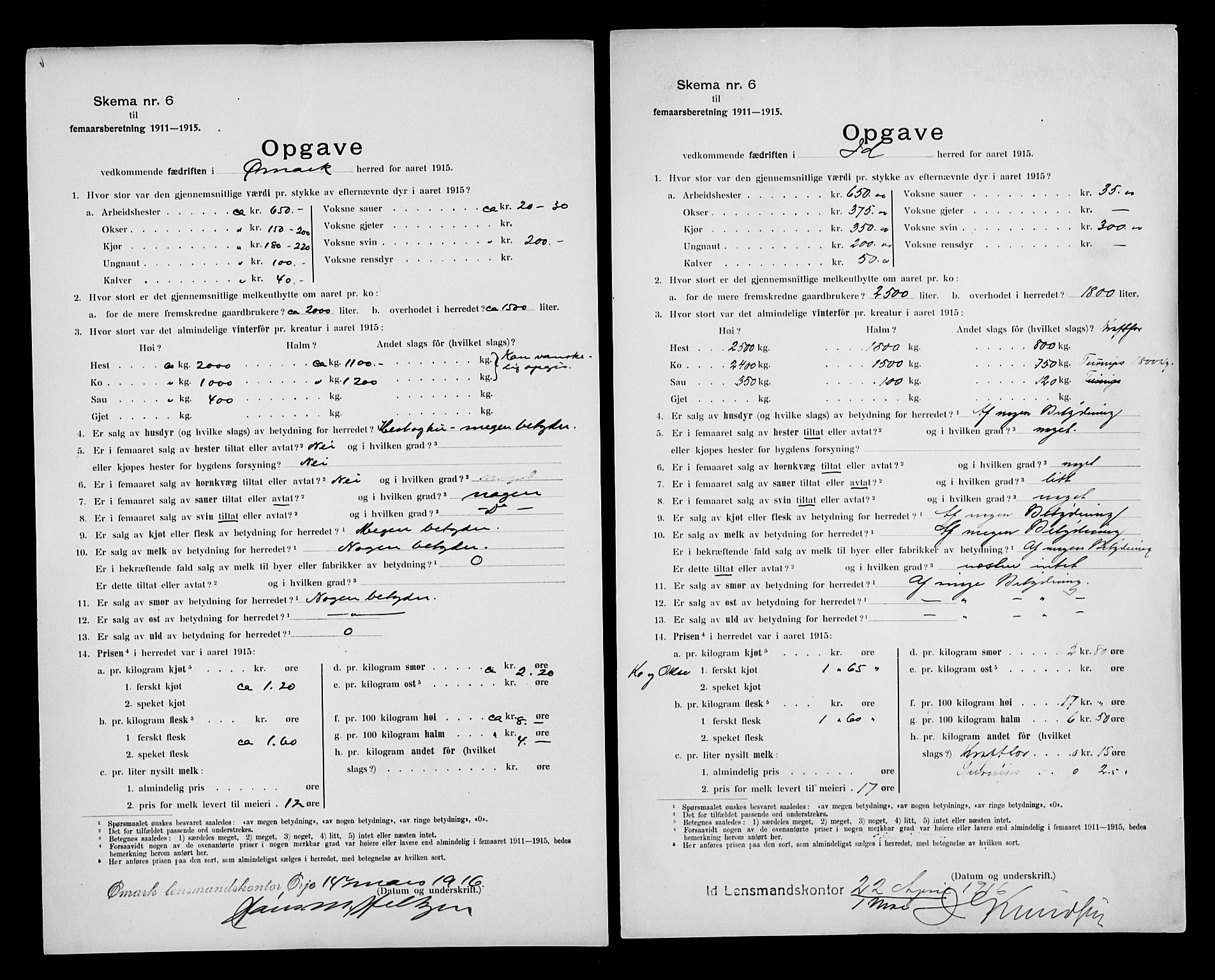 Statistisk sentralbyrå, Næringsøkonomiske emner, Generelt - Amtmennenes femårsberetninger, AV/RA-S-2233/F/Fa/L0118: --, 1911-1915, p. 243