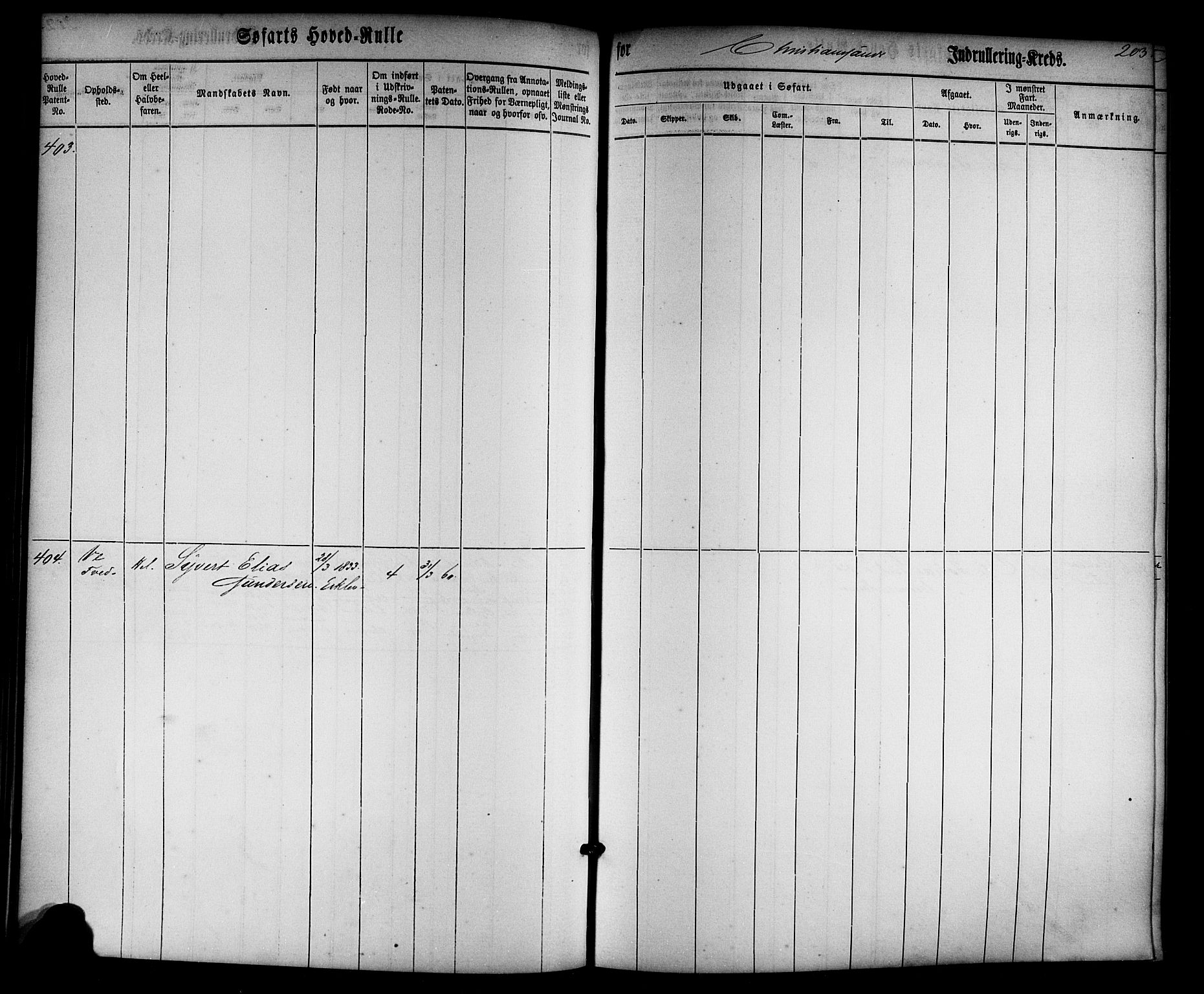 Kristiansand mønstringskrets, AV/SAK-2031-0015/F/Fb/L0022: Hovedrulle nr 1-766, dublett, J-1, 1860-1870, p. 205