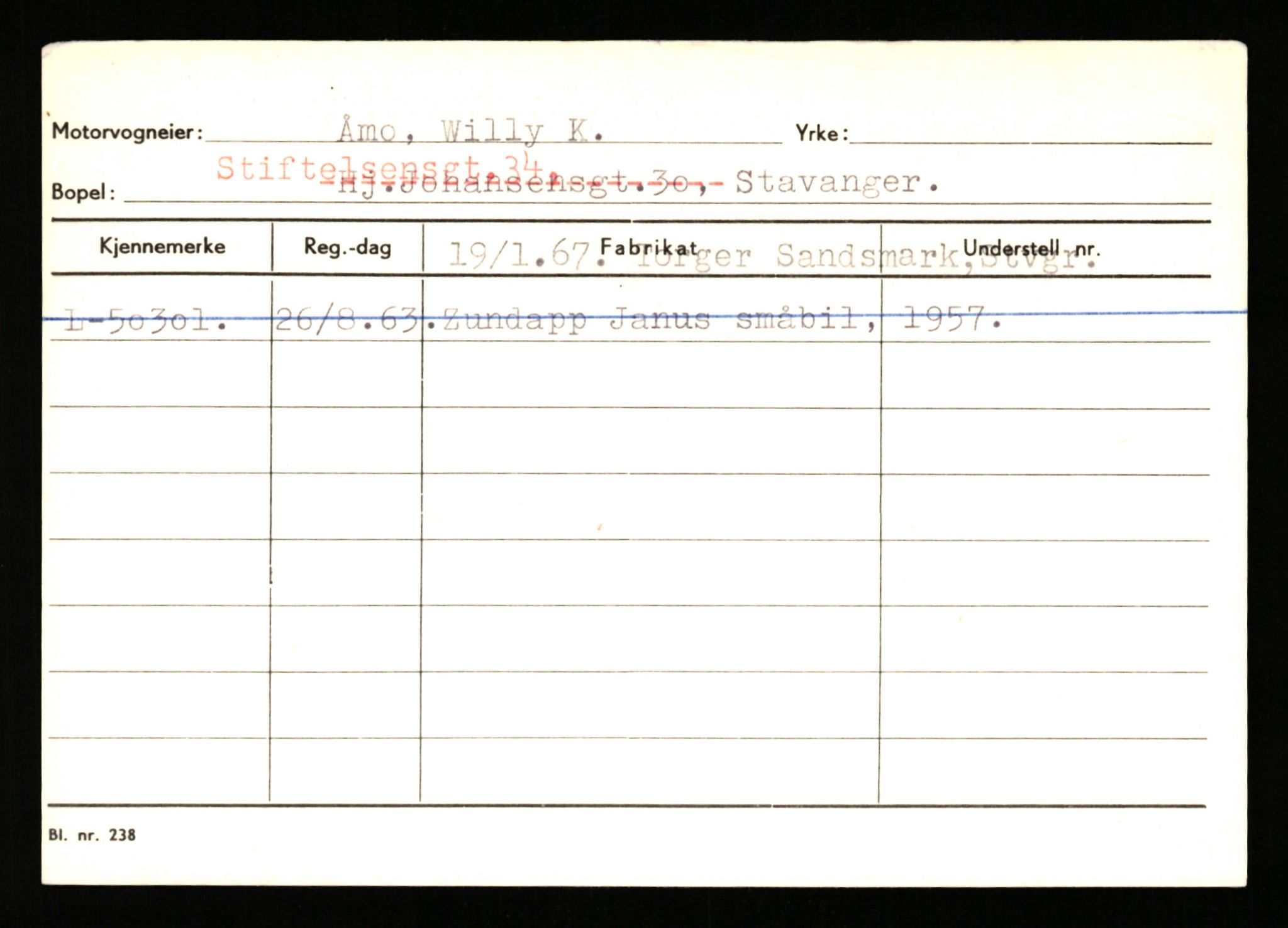 Stavanger trafikkstasjon, SAST/A-101942/0/H/L0044: Øksna - Åmo, 1930-1971, p. 2494